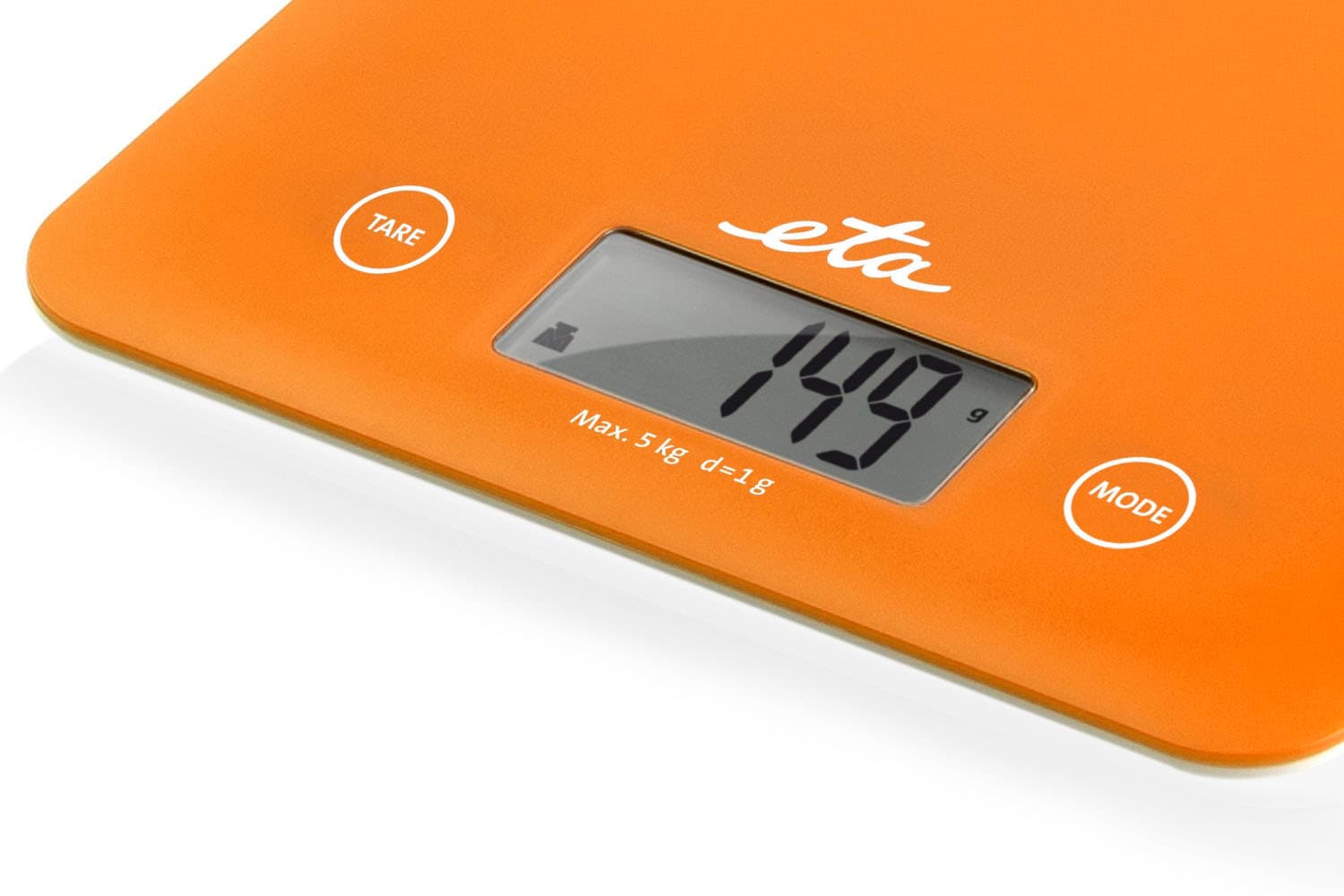 eta Küchenwaage »ETA277790030 Lori orange«, (1 tlg.), bis 5kg, Genauigkeit 1g, LCD-Display, TARE