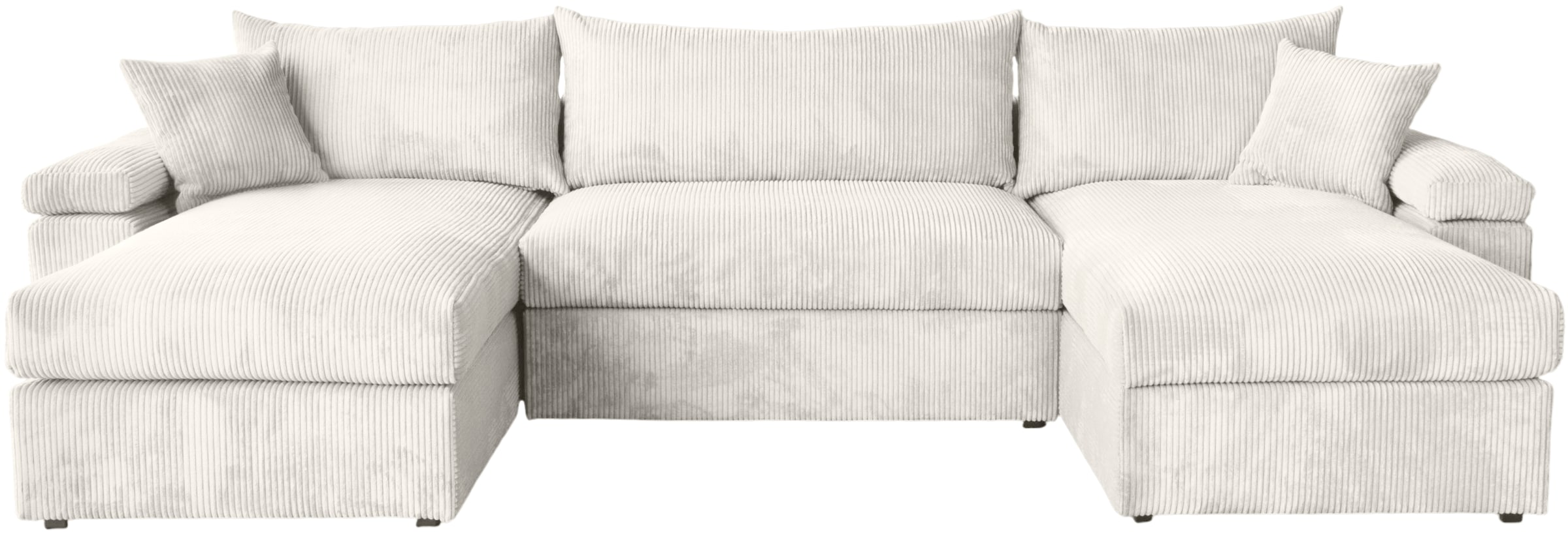 OTTO home Wohnlandschaft »Cosy U-Form, B: 309 cm, Sitzaufbau im Sandwich-Federkern« 2 Zierkissen, Mega-Sofa, Cord oder Struktur weich, Kaltschaumauflage