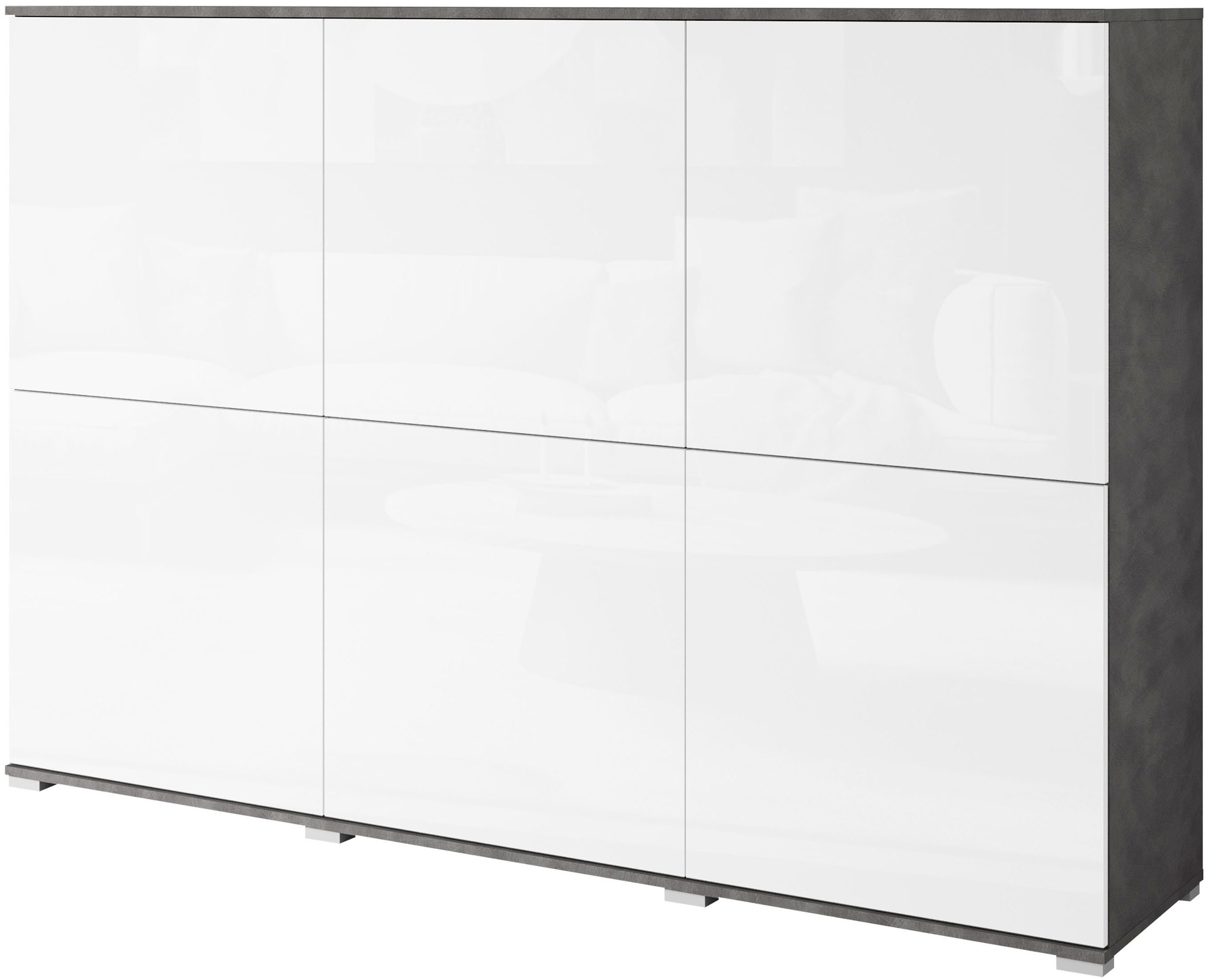 INOSIGN Highboard "Kenia, moderne grifflose Hochkommode mit 6 Türen, Breite günstig online kaufen