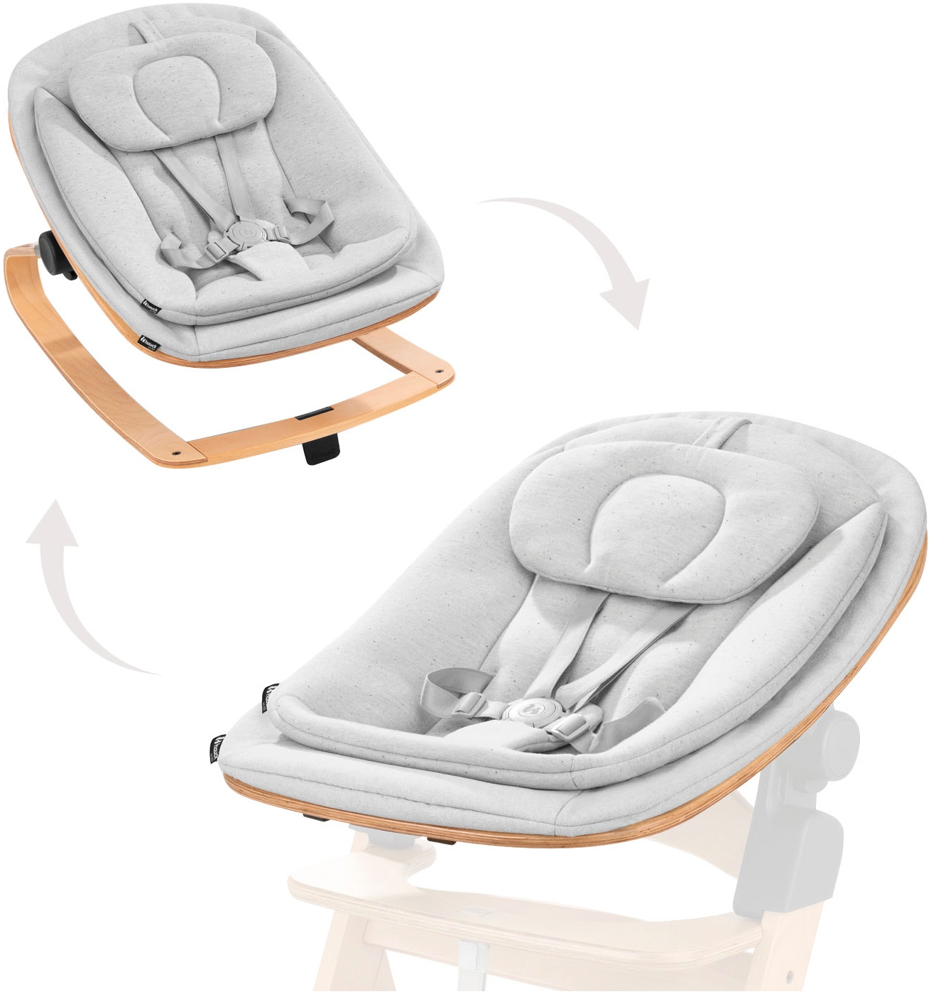 Hauck Hochstuhlaufsatz "Eco Bouncer" bis 15 kg inkl Wippengestell und Alpha-Adapter