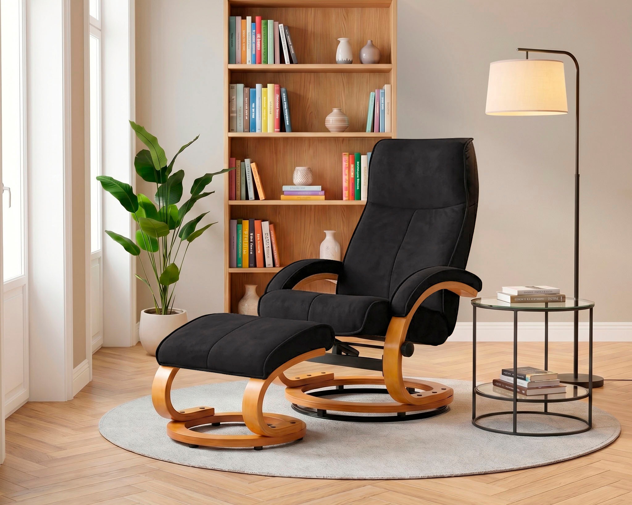 OTTO home Relaxsessel "mit Hocker PARIS Microfaser - OTTO. Verlässliche Qualität." Set, bestehend aus Sessel und Hocker, 2 Stk. tlg. Relaxfunktion, Dreh- und Kippfunktion, Unser Dauertiefpreis