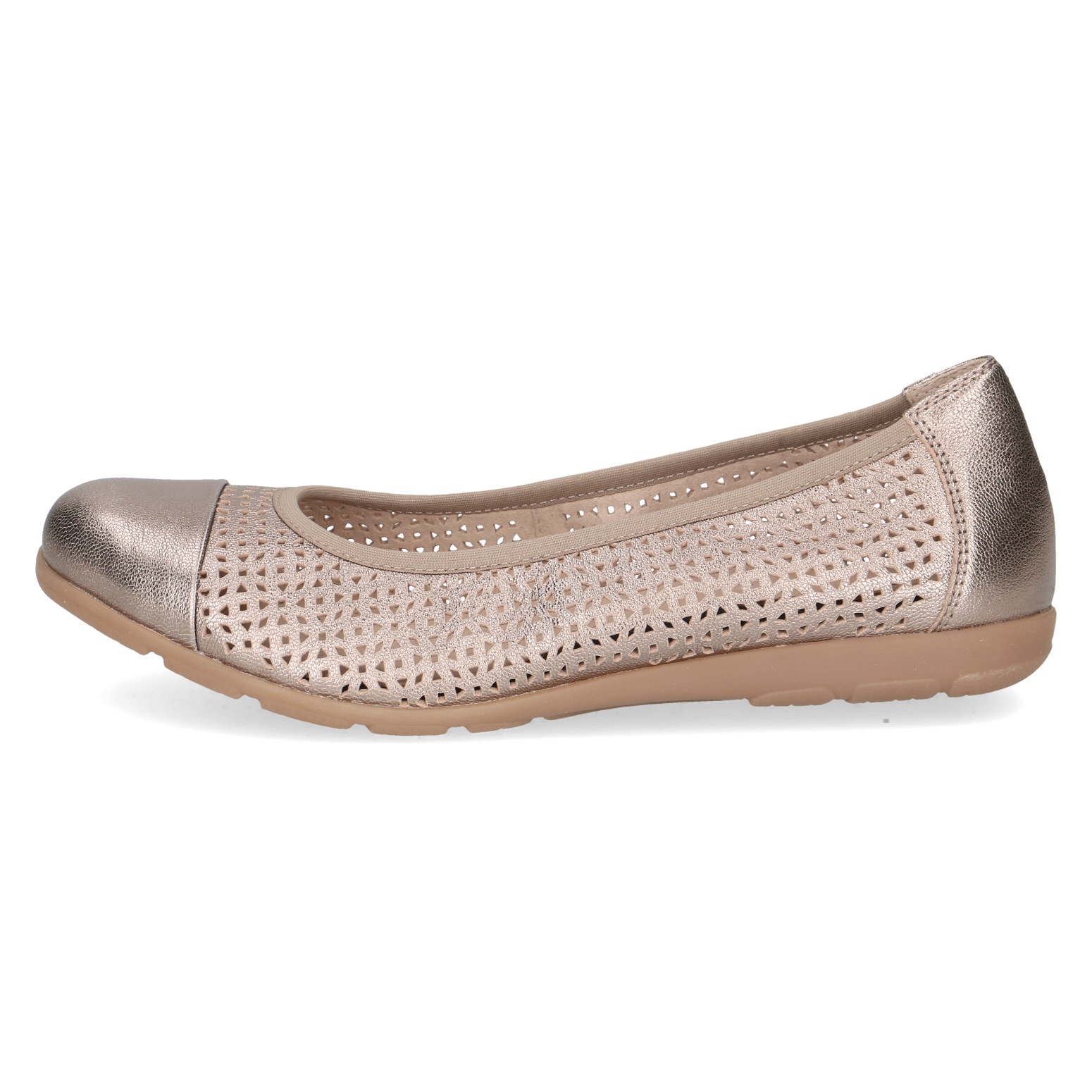 Caprice Ballerina Women's Taupe Metallic Leather EU 40 3