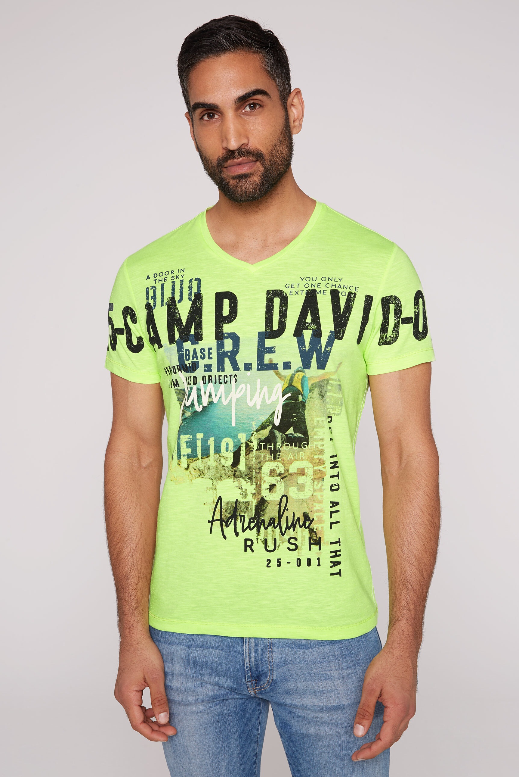 CAMP DAVID V-Shirt, mit Kontrastnähten kaufen