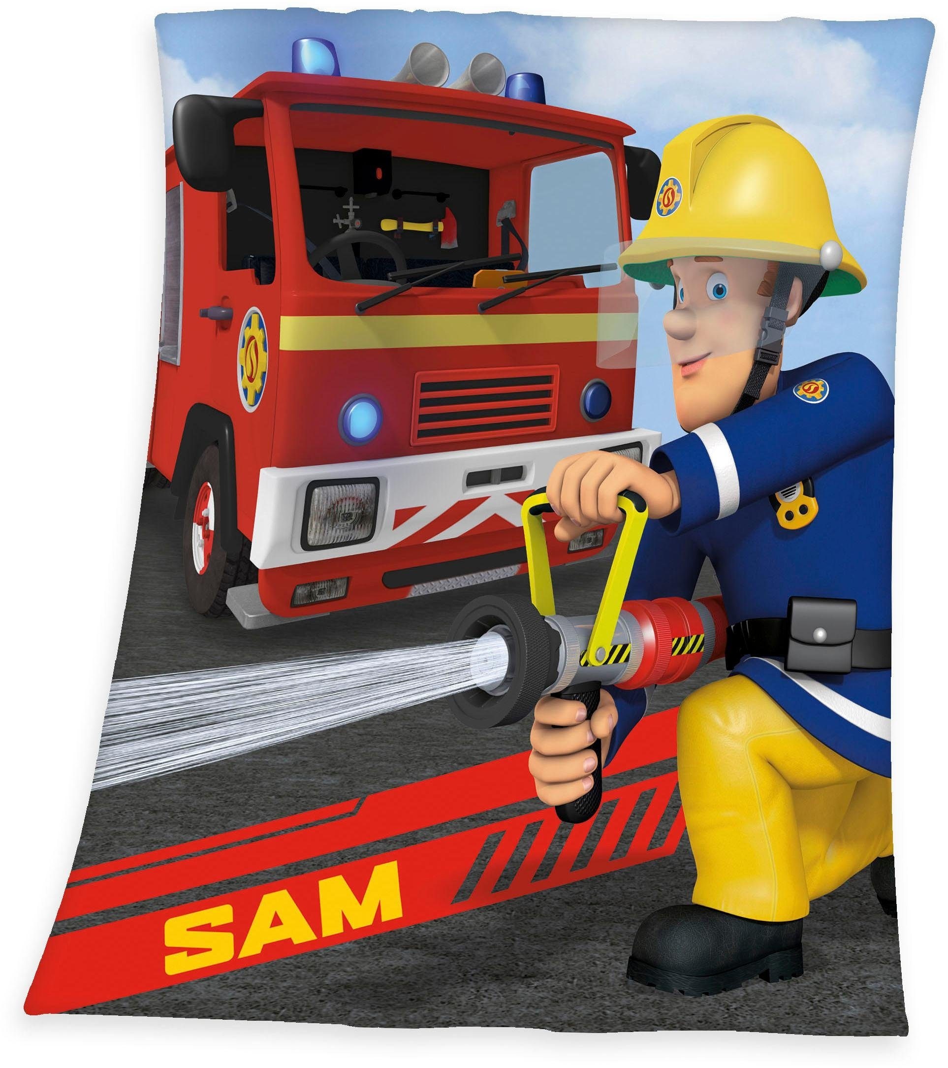 Sam«, bestellen Kinderdecke Qualität, Feuerwehrmann | Kuscheldecke weiche »Feuerwehrmann BAUR Sam