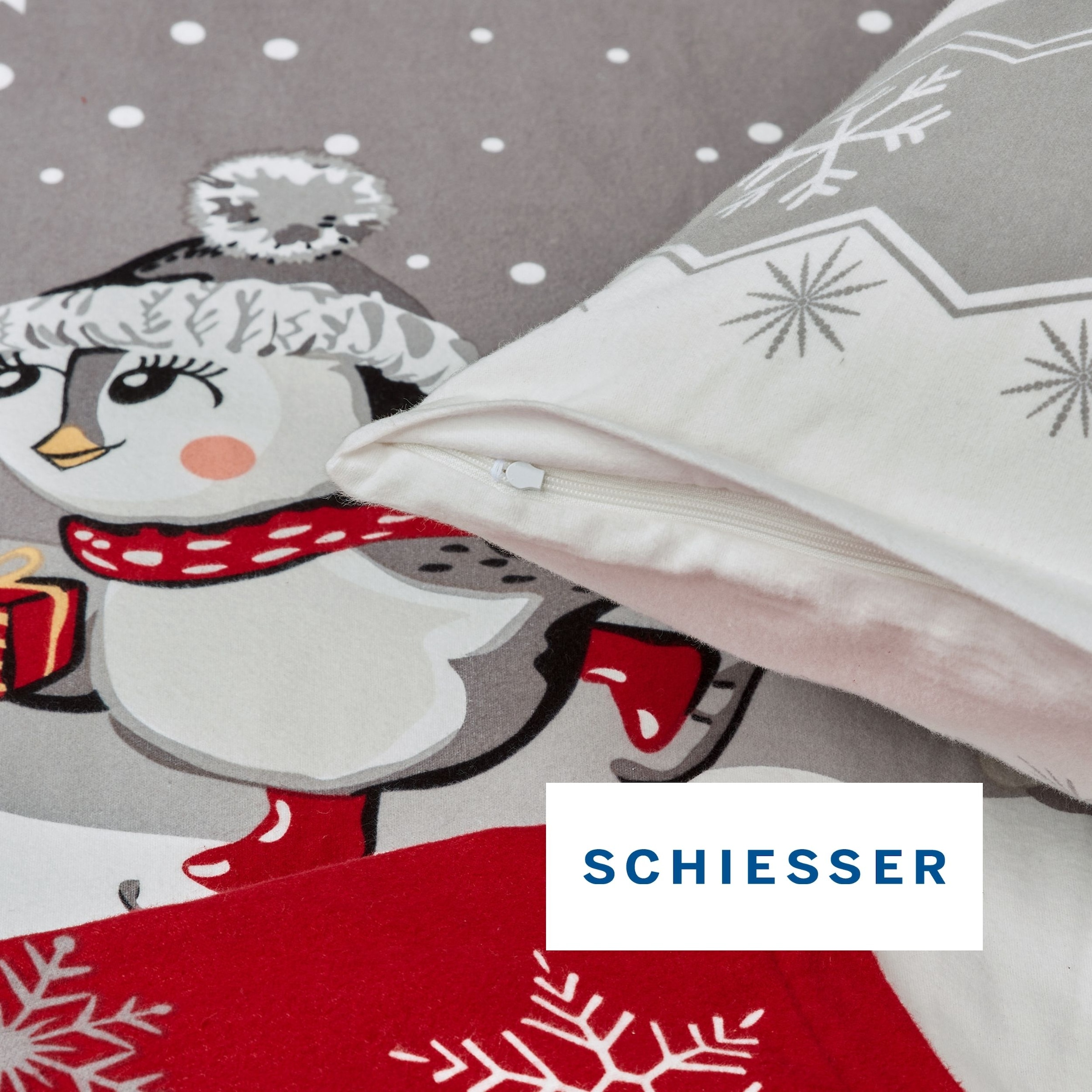 Schiesser Bettwäsche »Telso aus weicher Baumwolle mit süßen Pinguinen« 2 Stk. OEKO-TEX® MADE IN GREEN
