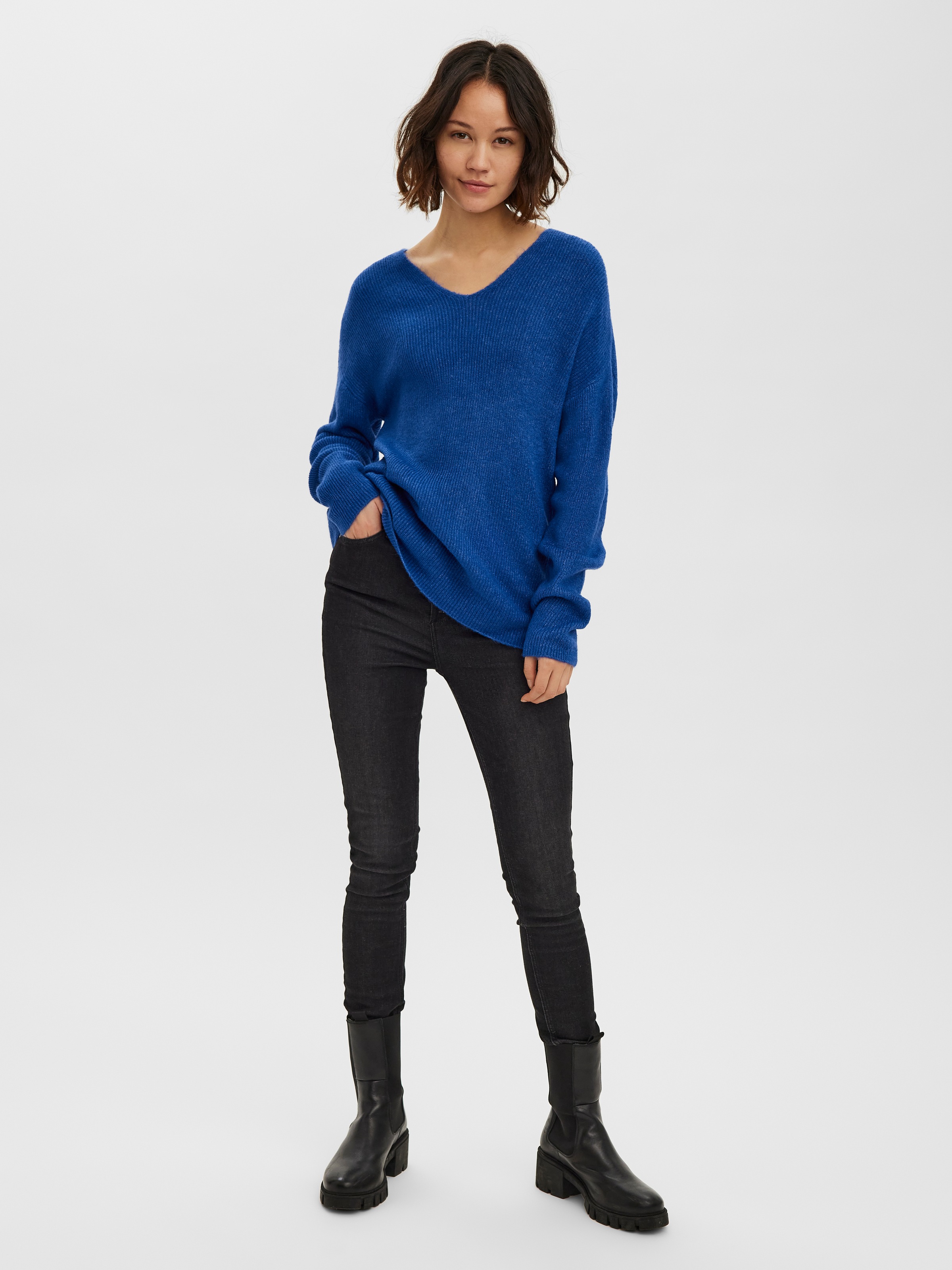 Thumbnail - Vero Moda V-Ausschnitt-Pullover "VMCREWLEFILE LS V-NECK BLOUSE NOOS"
