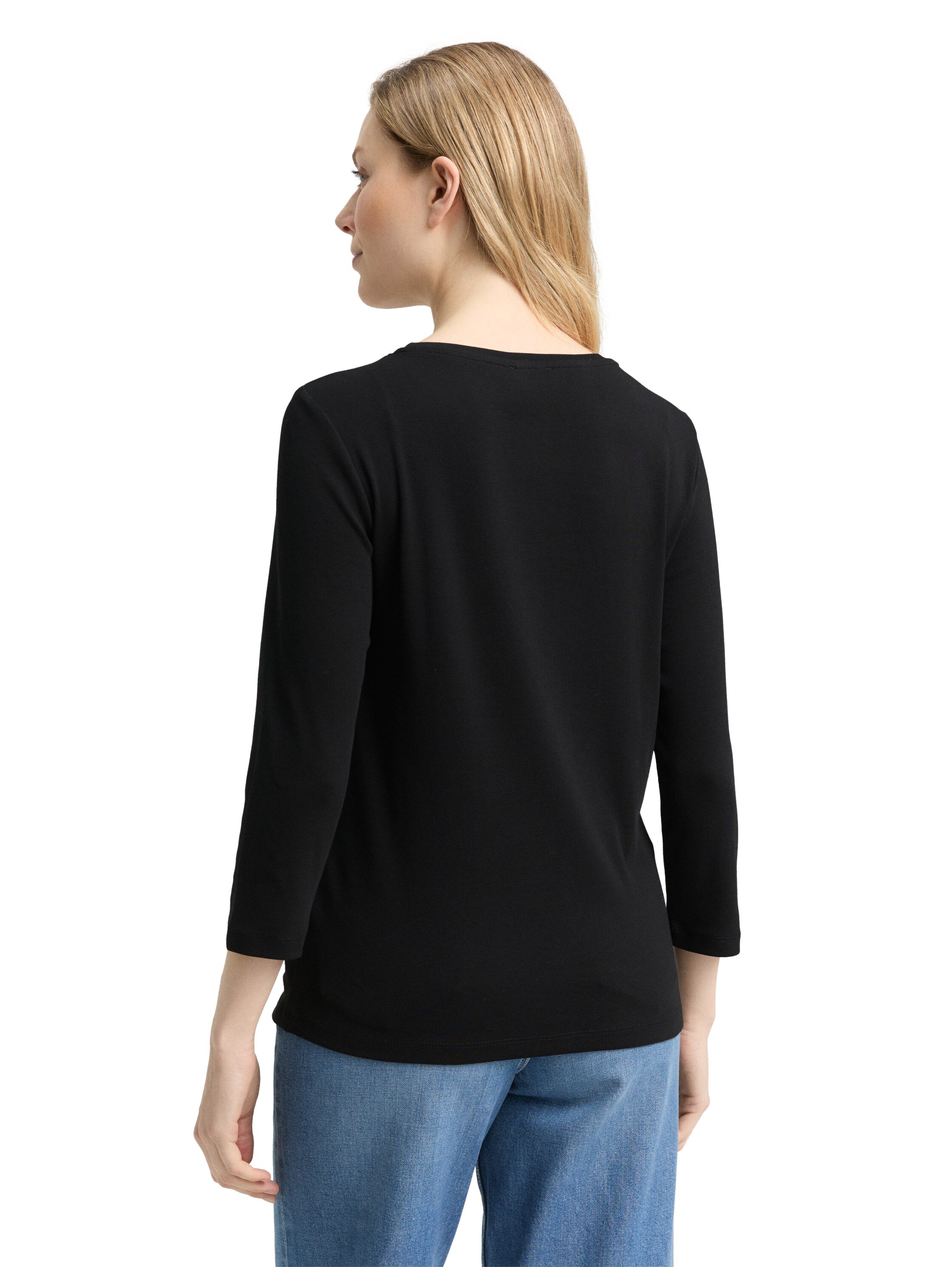 TOM TAILOR 3/4-Arm-Shirt mit Logo Schriftzug