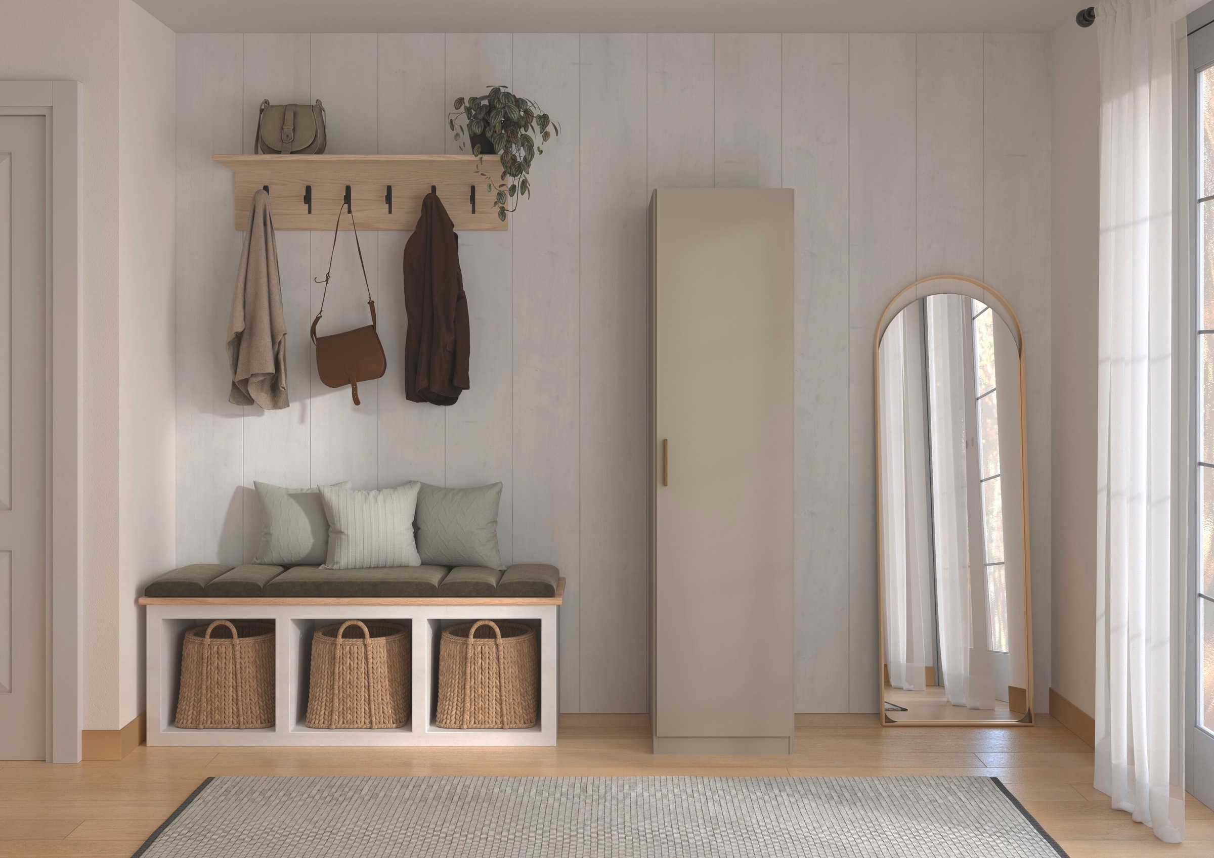 OTTO home Kaminumbauschrank »Schrank Möbel Schlafzimmer Garderobe Kinderzimmer WELTNEUHEIT ZELLARA« PATENTIERTES SCHNELLMONTAGESYSTEM Griff Goldfarben MADE IN GERMANY