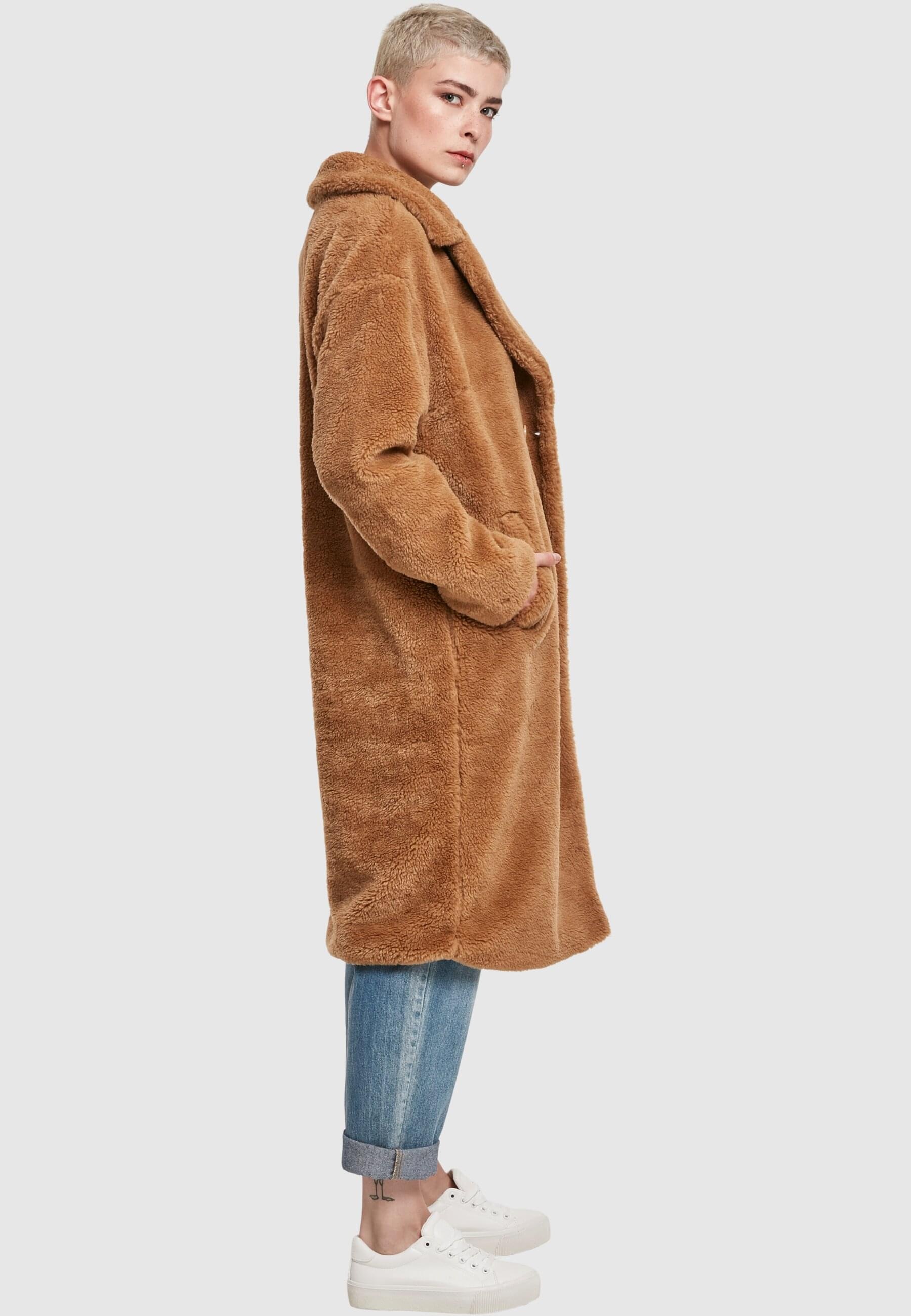 URBAN CLASSICS Winterjacke »Urban Classics Damen Ladies Oversized Teddy Coat«, (1 St.), ohne Kapuze