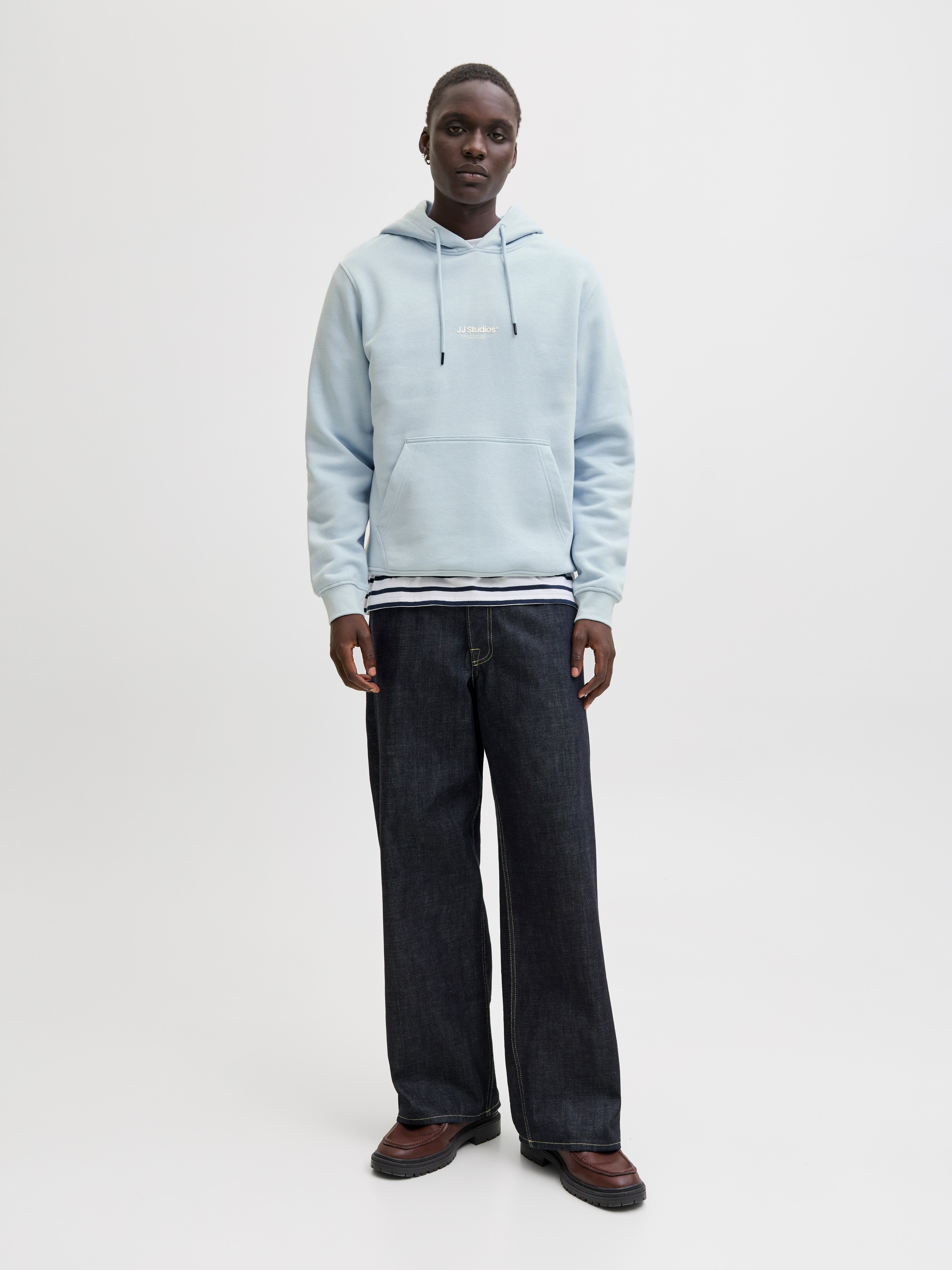 Kapuzensweatshirt JACK & JONES "JJESOHO SWEAT HOOD NOOS", Herren, Gr. L, celestial blau, angeraute Sweatware, Obermaterial: 80% Baumwolle, 20% Polyester, unifarben, relaxed fit normal, Rundhals, Rippbündchen, Sweatshirts, Baumwollmischung, relaxed fit 5