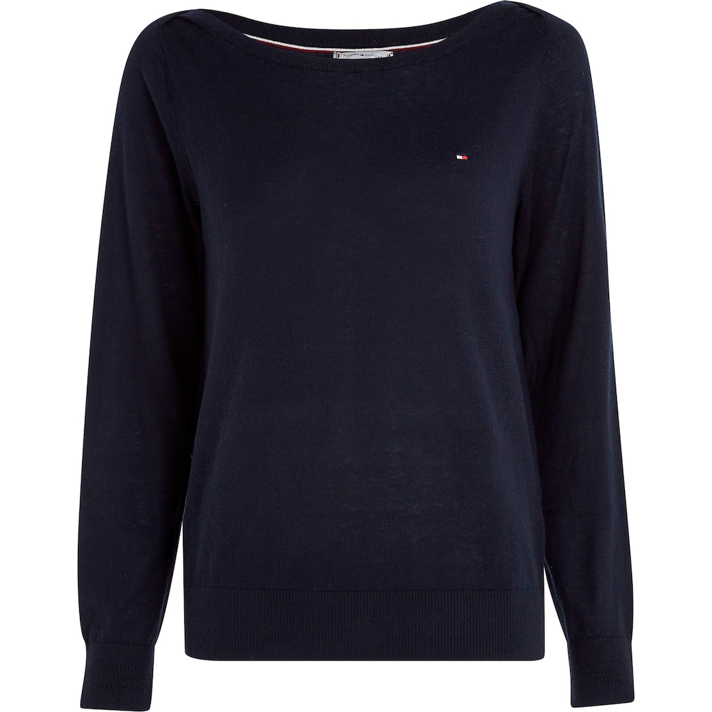 Tommy Hilfiger Strickpullover »CO JERSEY STITCH V-NK SWEATER«