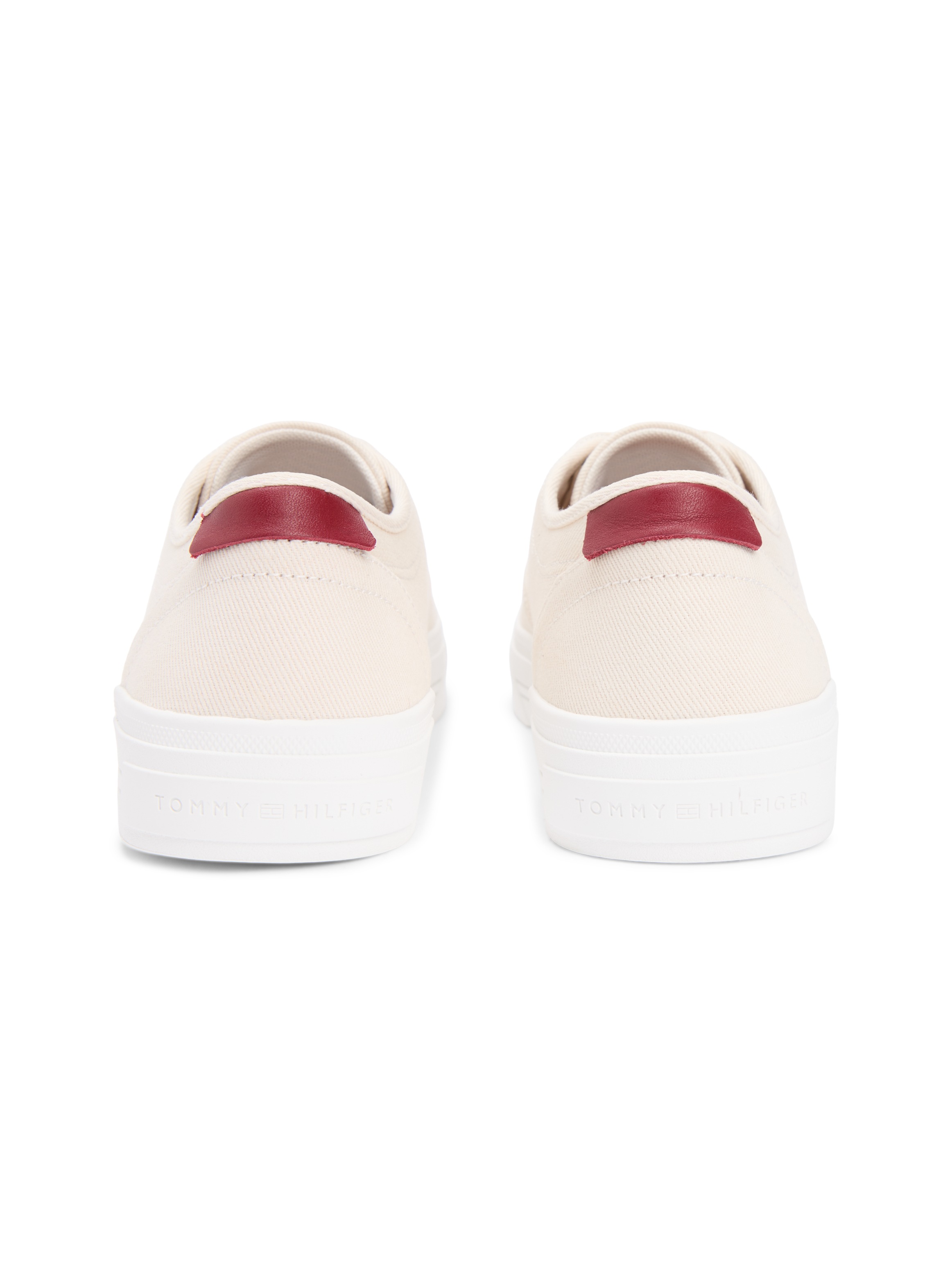 Tommy Hilfiger Sneaker »TH VULC CUP CVS«  Freizeitschuh, Halbschuh, Schnürschuh mit Kontrastbesatz an der Ferse