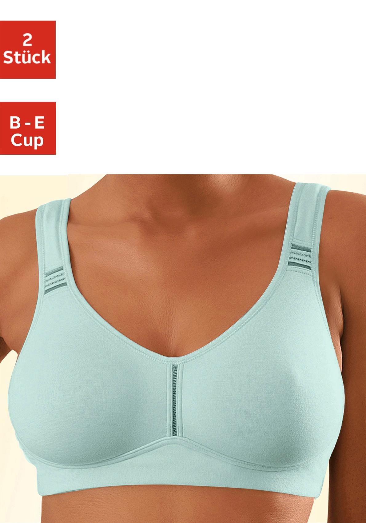 petite fleur by Lascana T-Shirt-BH ", BH ohne Bügel, Baumwoll-BH, Soft-BH" Packung, mit breiten Trägern, große Größen, bequemer BH