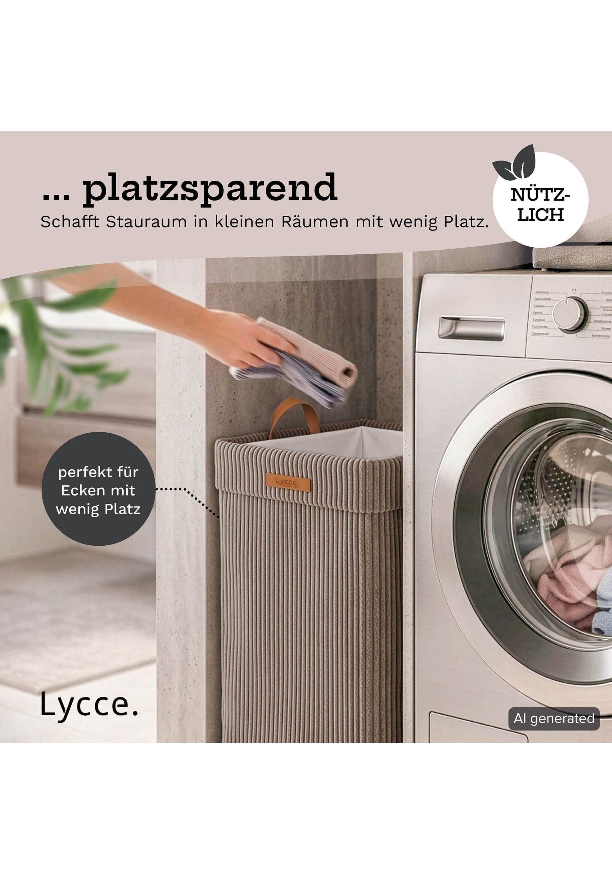 Lycce Wäschekorb »Wäschekorb Wäschekorb Cord 1er Pack«