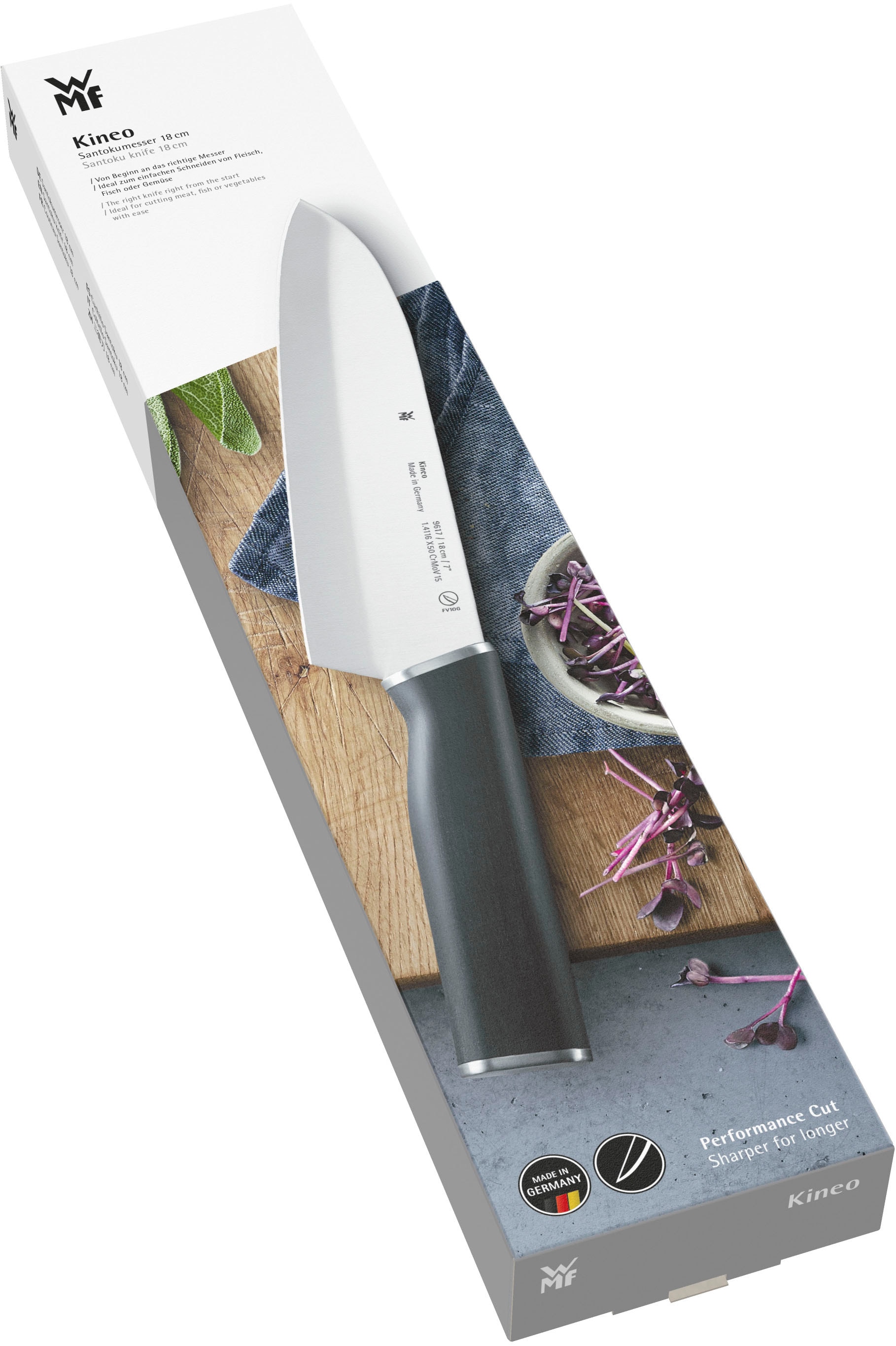 WMF Santokumesser »Kineo«, (1 tlg.), Performance Cut Technologie, hochwertiger Edelstahl, ergonomisch