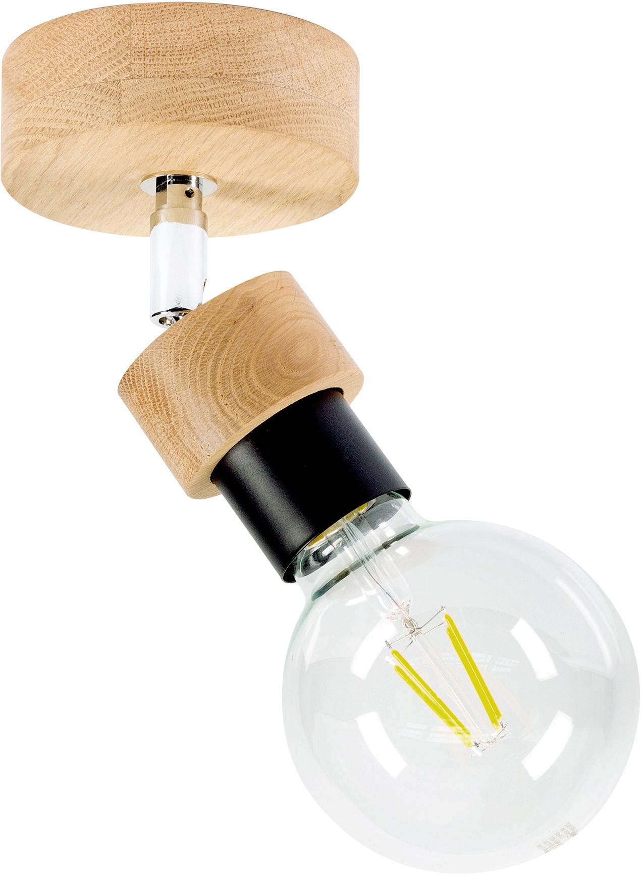 BRITOP LIGHTING Wandleuchte »MARJOLAINE«, Leuchtmittel E27 | Leuchtmittel wechselbar-ohne Leuchtmittel, Bewegliche Spots, aus Eichenholz, FSC®-Zertifikat