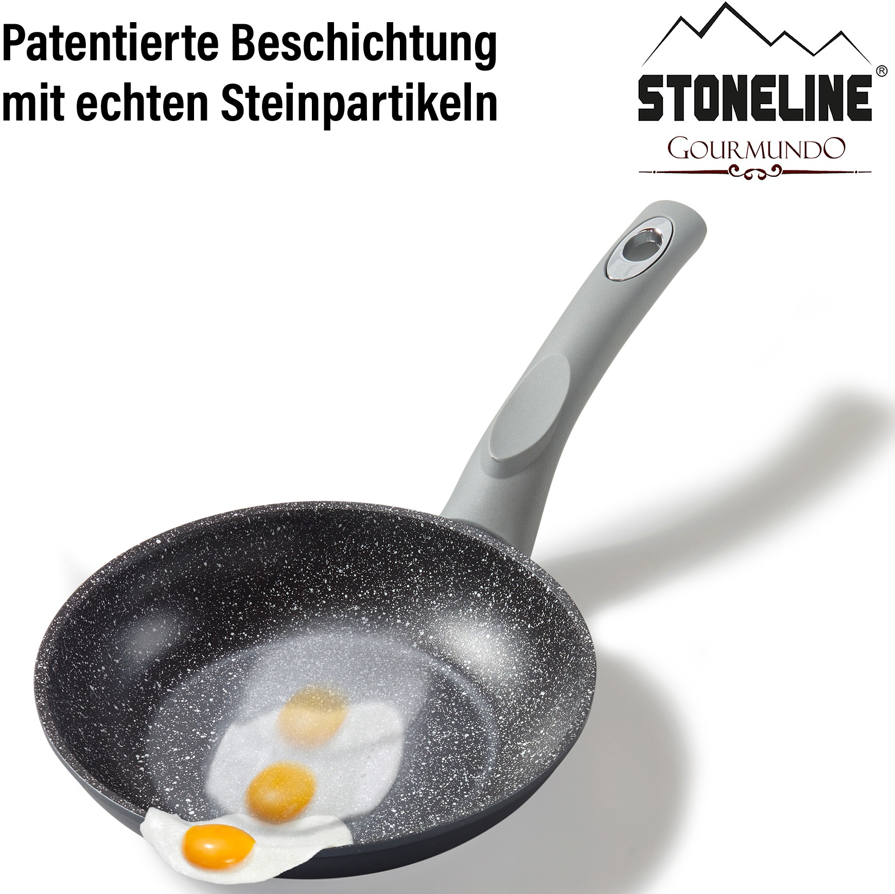 Bratpfanne STONELINE "Gourmundo", grau (anthrazit), H:4,3cm Ø:20cm, Pfannen, Bratpfanne, Made in Germany, STONELINE-Antihaftbeschichtung, Indukton, Induktion 3