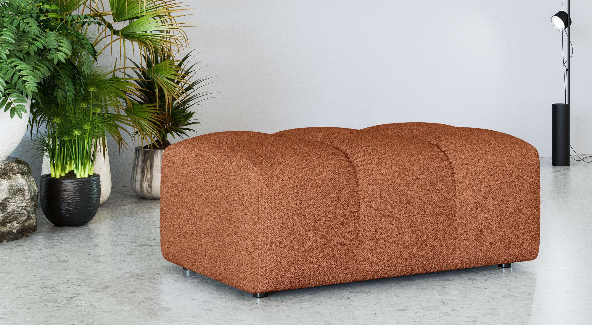 OTTO home Polsterhocker "TUURE Sitzhocker, Bubble-Optik, Maße B/T/H: 124/80/46 cm" moderne Steppung, hoher Sitzkomfort und modernes Design