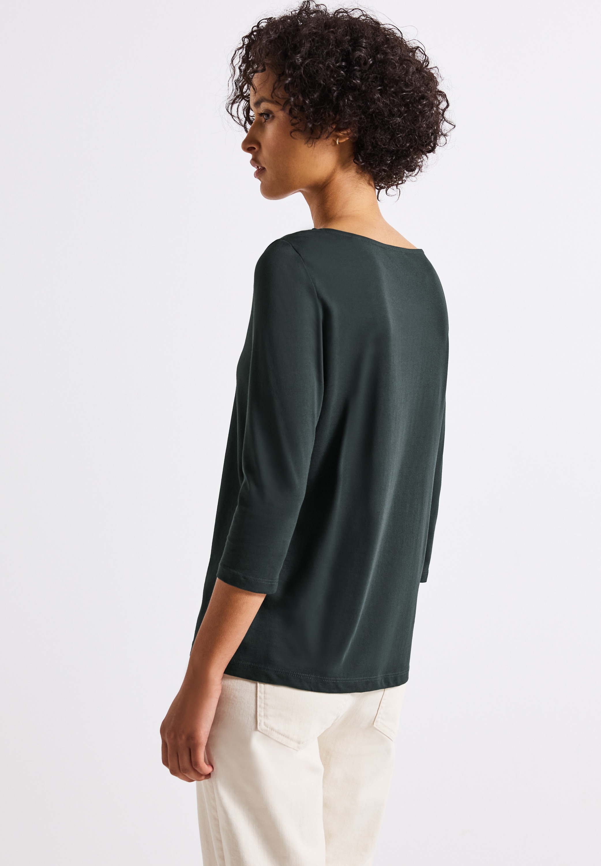 STREET ONE Langarmshirt, aus Baumwolle mit Stretchante