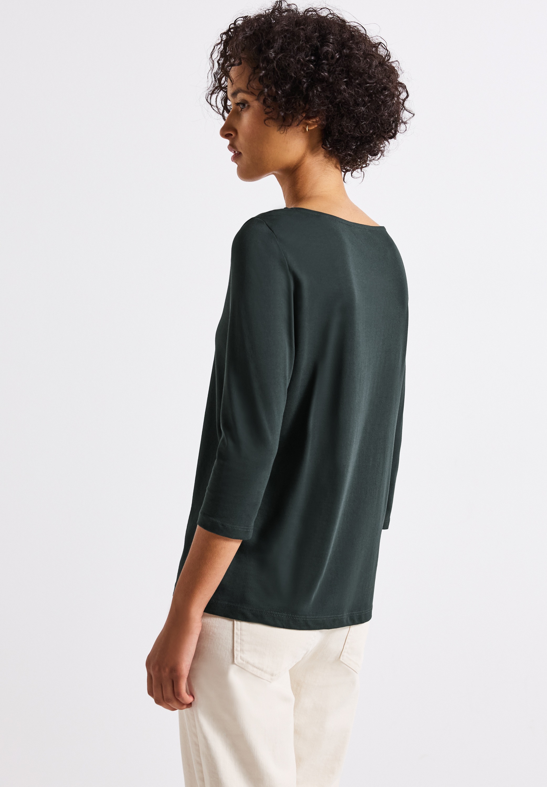 STREET ONE Langarmshirt, aus Baumwolle mit Stretchante günstig online kaufen