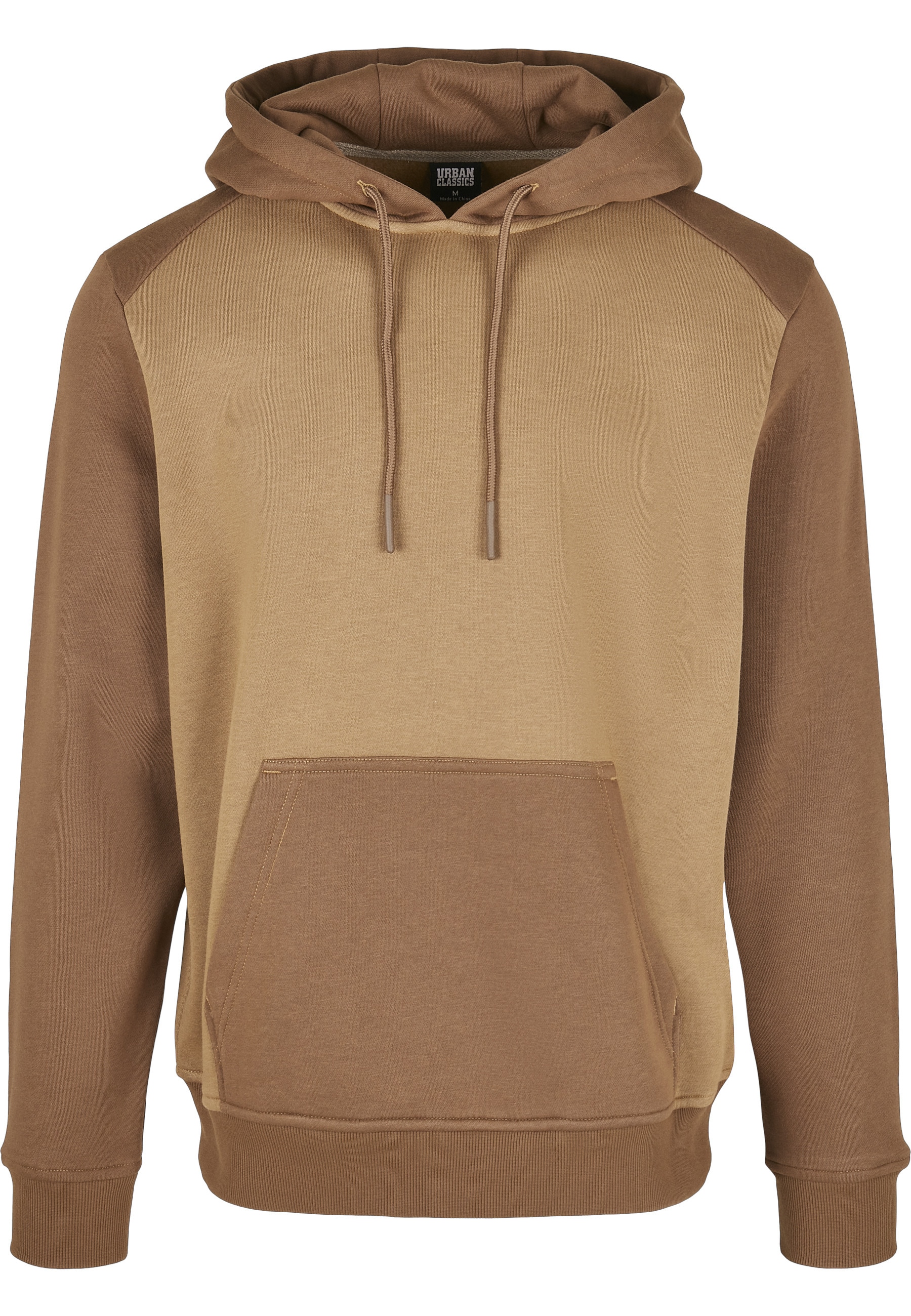 Urban Classics Sweat à Capuche 2-tone Fake Raglan Brown / Sand M Homme