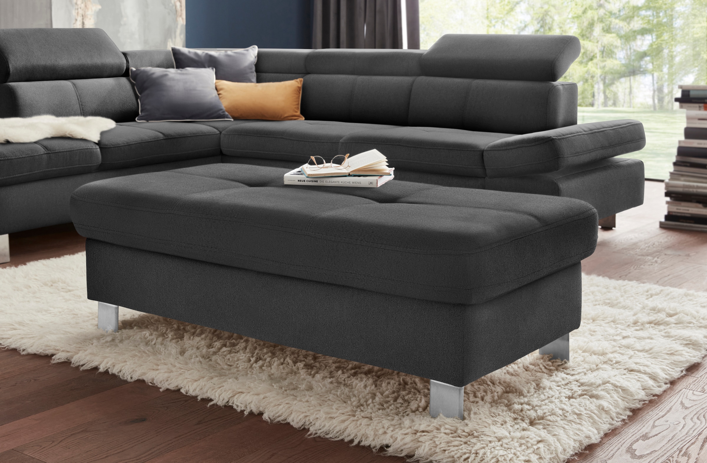 exxpo - sofa fashion Hocker "Fiji Bankhocker mit Staufach unter der Sitzfläche" elegant modern mit toller Detailverarbeitung