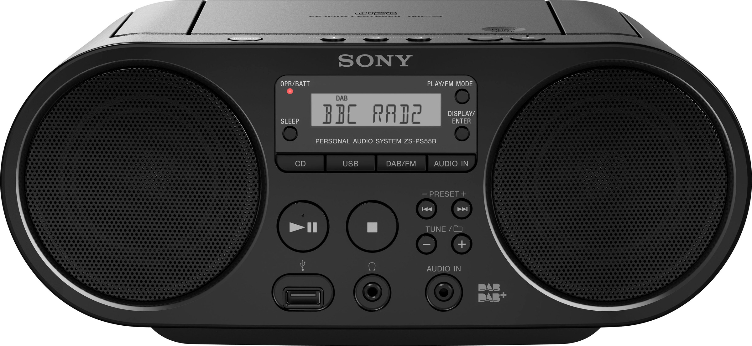 Sony Boombox »ZS-PS55B mit DAB«, (UKW mit RDS 4 W)