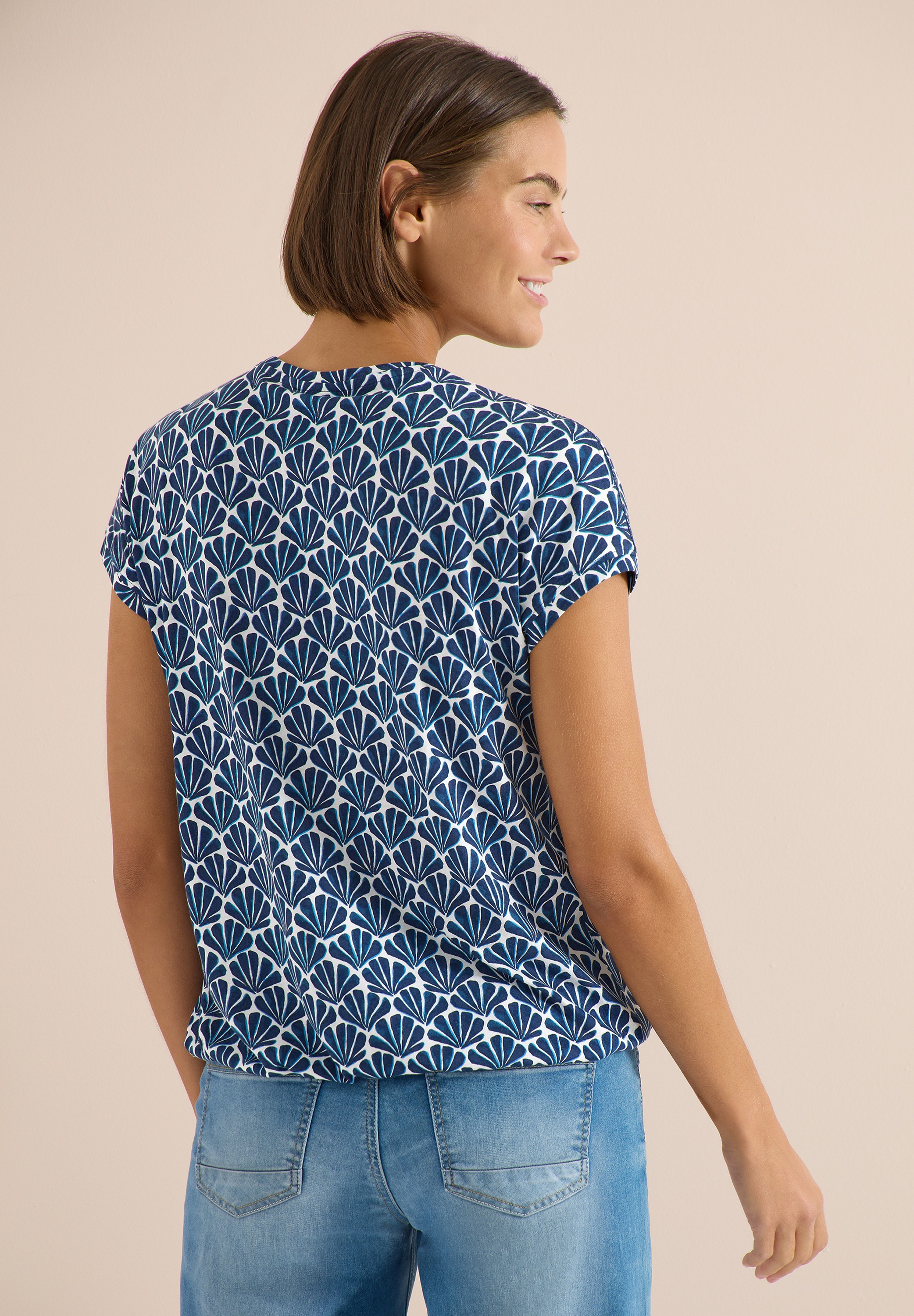 Cecil V-Shirt mit abgerundetem V-Ausschnitt günstig online kaufen