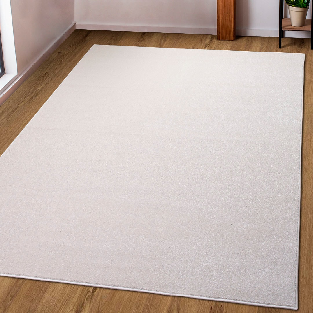 Teppich OTTO HOME "Pieter" Gr. 1, beige (cream), B:60cm H:9mm L:90cm, Kunstfaser, Teppiche, Teppich, mit besonders weichem Flor, Kurzflor, Design-Teppich, Melange-Effekt