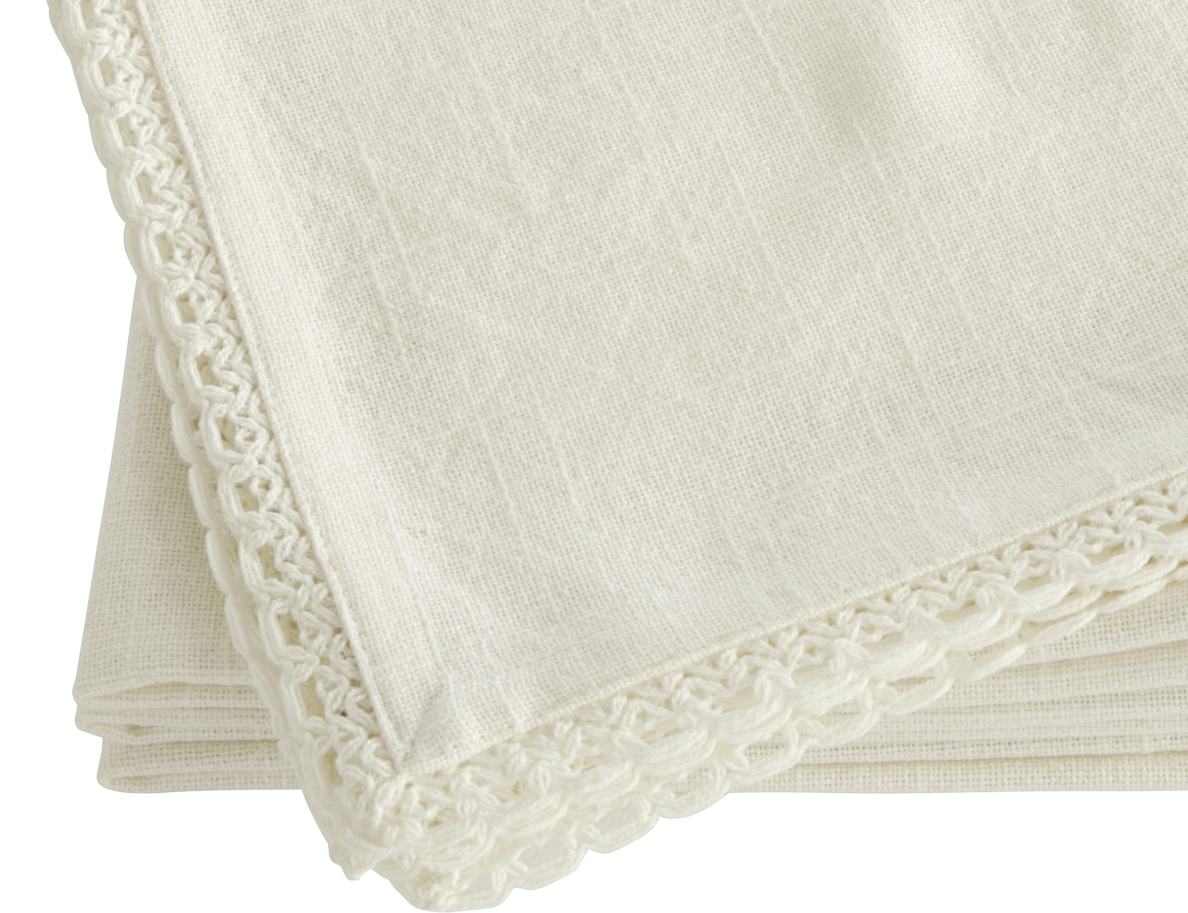 OTTO home Stoffserviette »Elyna« uni, mit schöner Spitze, weiche Haptik, 45x45 cm, Leinenoptik