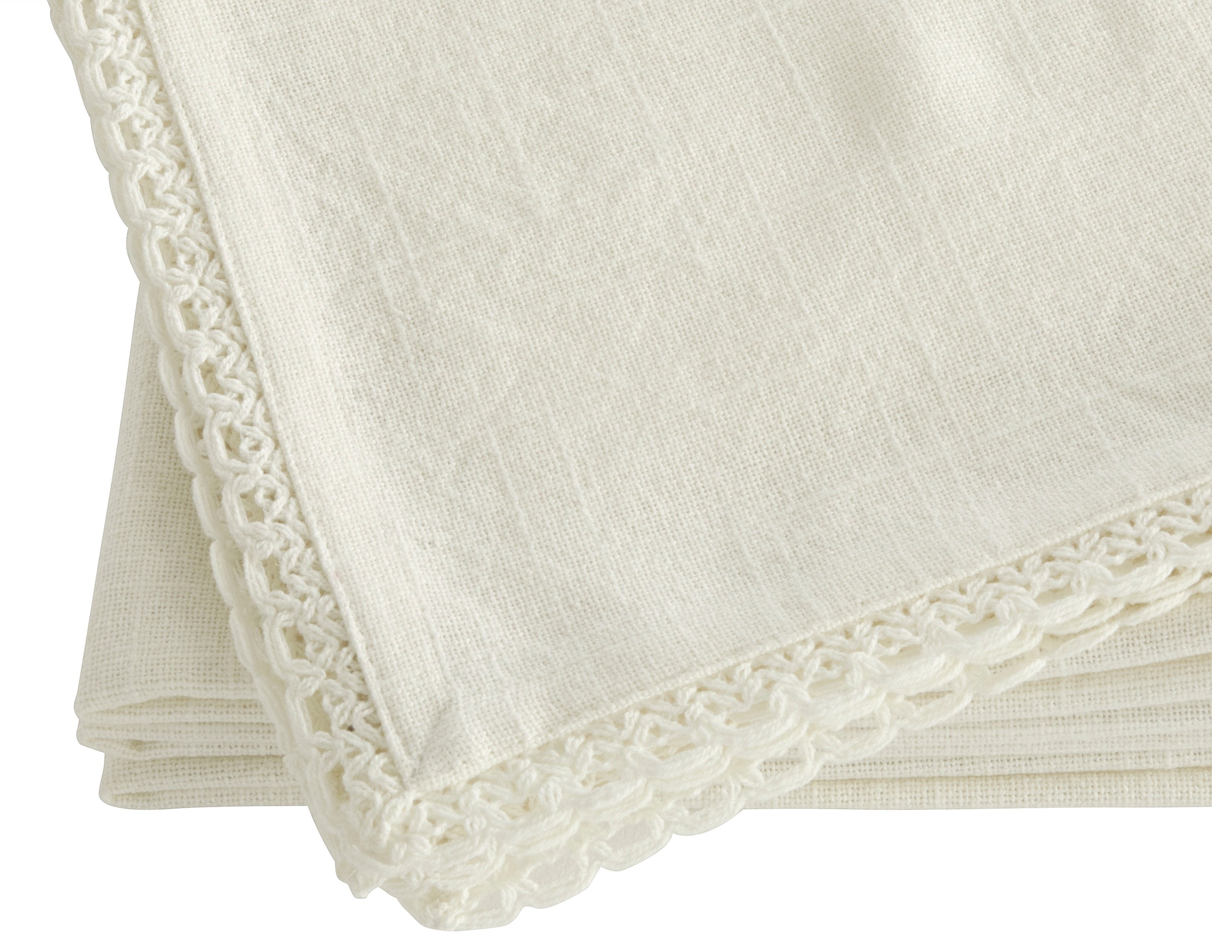 OTTO home Stoffserviette "Elyna" uni, mit Spitze, weiche Haptik, 45x45 cm, Leinenoptik, 100% Baumwolle