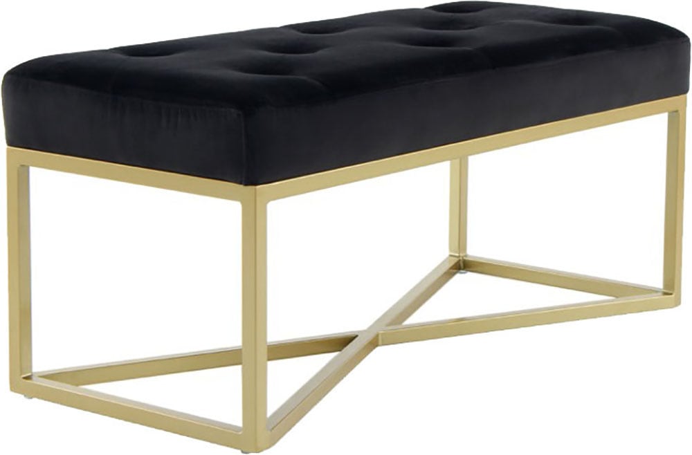 Kayoom Sitzbank »Diaz 125, Edler Touch durch goldenes Gestell,Bietet mehrere Sitzplätze« 1 Stk. tlg. samtweich, gesteppt, mit Zierknöpfen, Hochwertiger Samtbezug