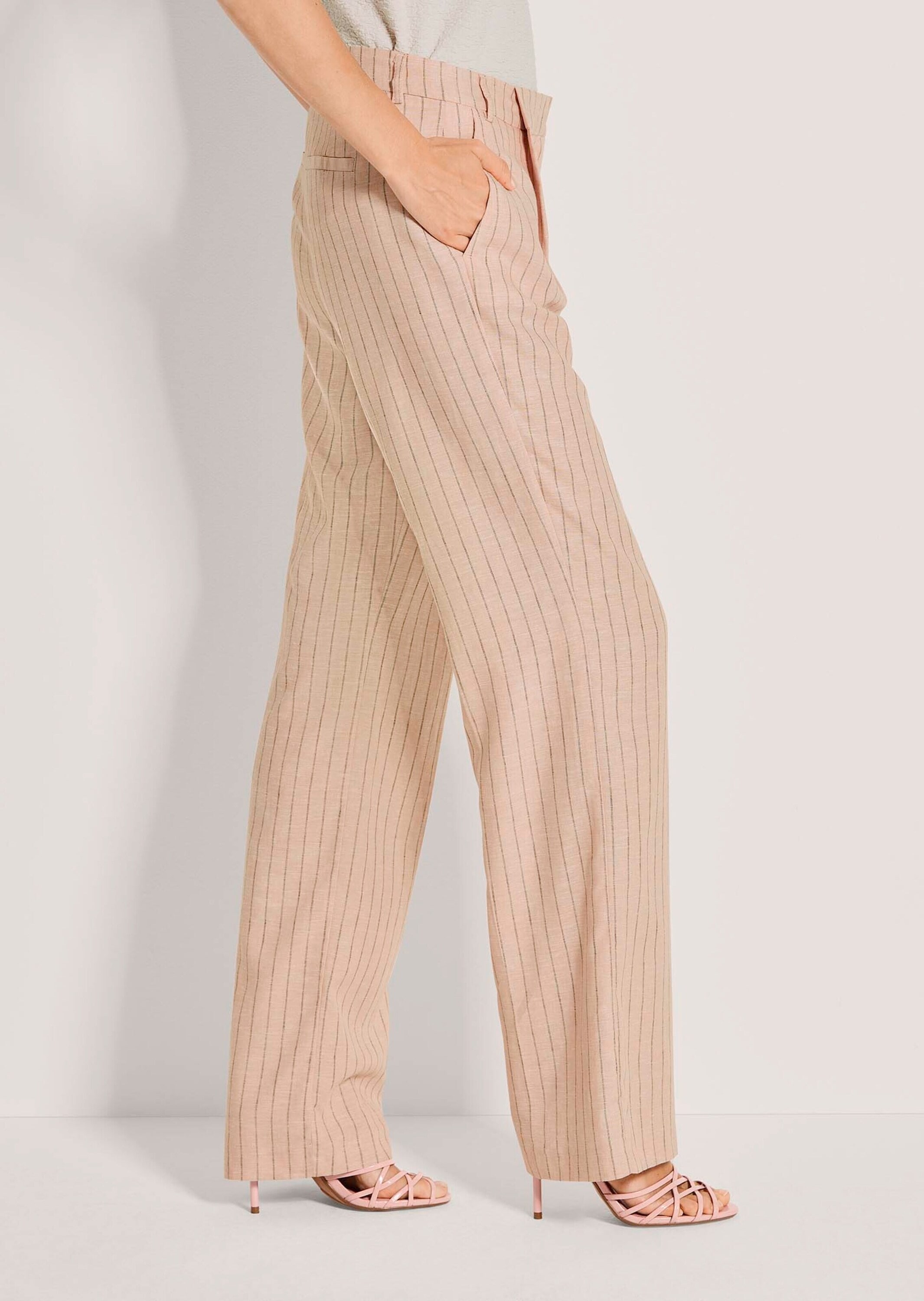 MADELEINE Stoffhose »Leinenhose Bundfaltenhose mit Nadelstreifen«