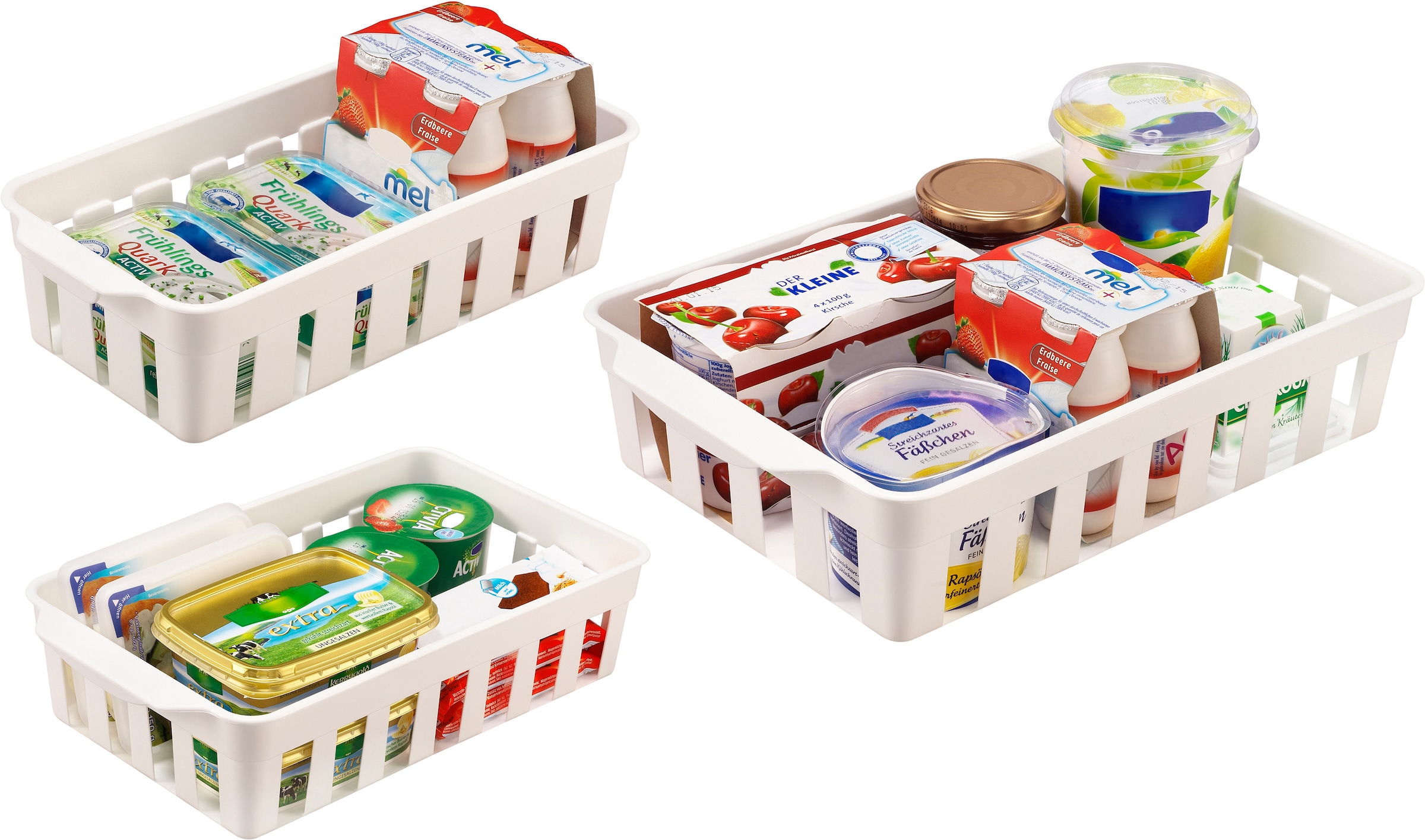 Ruco Aufbewahrungssystem für den Kühlschrank, Kunststoff, je 2 Körbe in 3 verschiedenen Größen