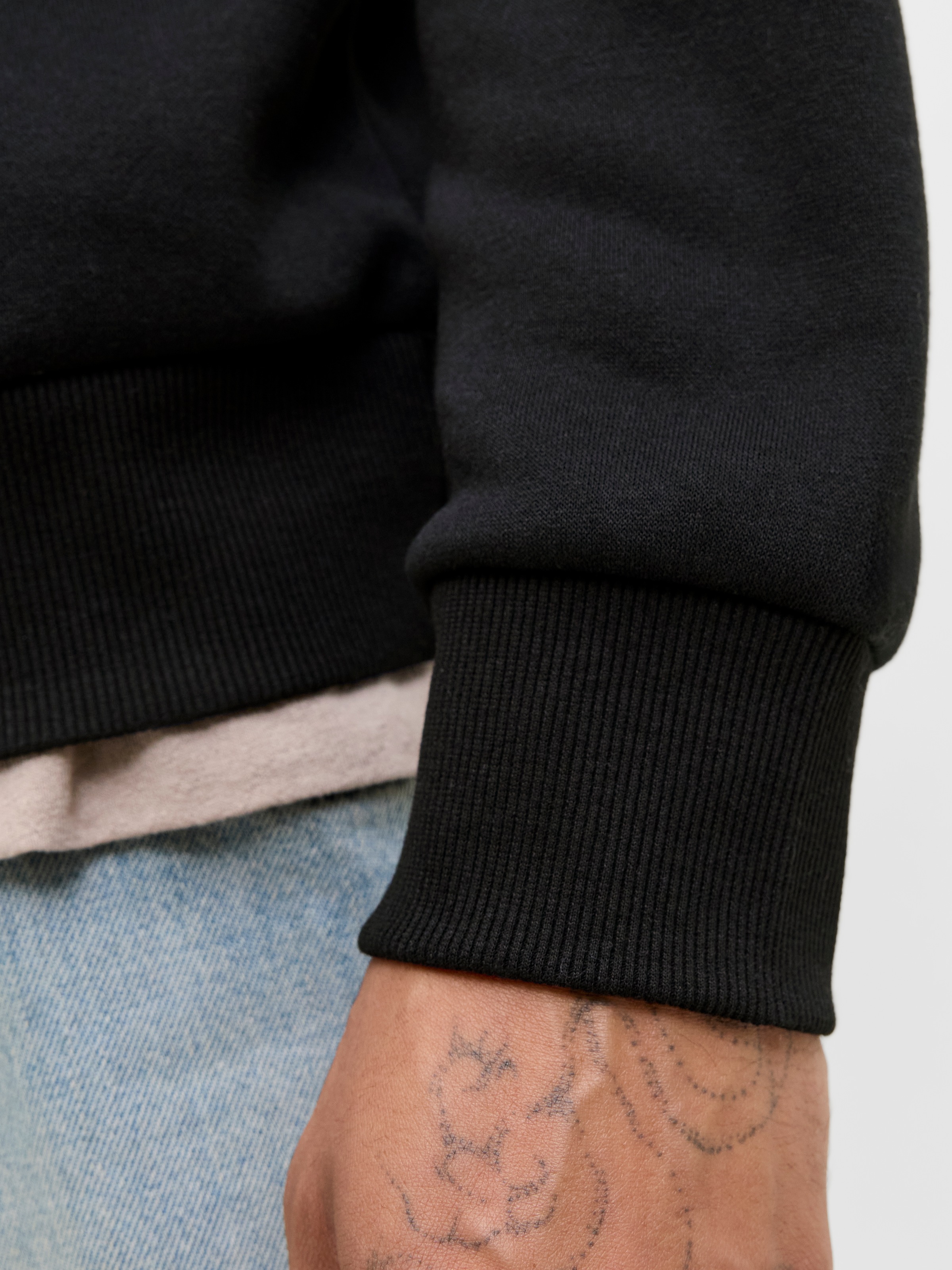 Kapuzensweatshirt JACK & JONES "JJMAKOTO SWEAT HOOD", Herren, Gr. S, schwarz (schwarz print:big print), angeraute Sweatware, Obermaterial: 80% Baumwolle, 20% Polyester, bedruckt, regular fit normal, Rundhals, Rippbündchen, Sweatshirts 2