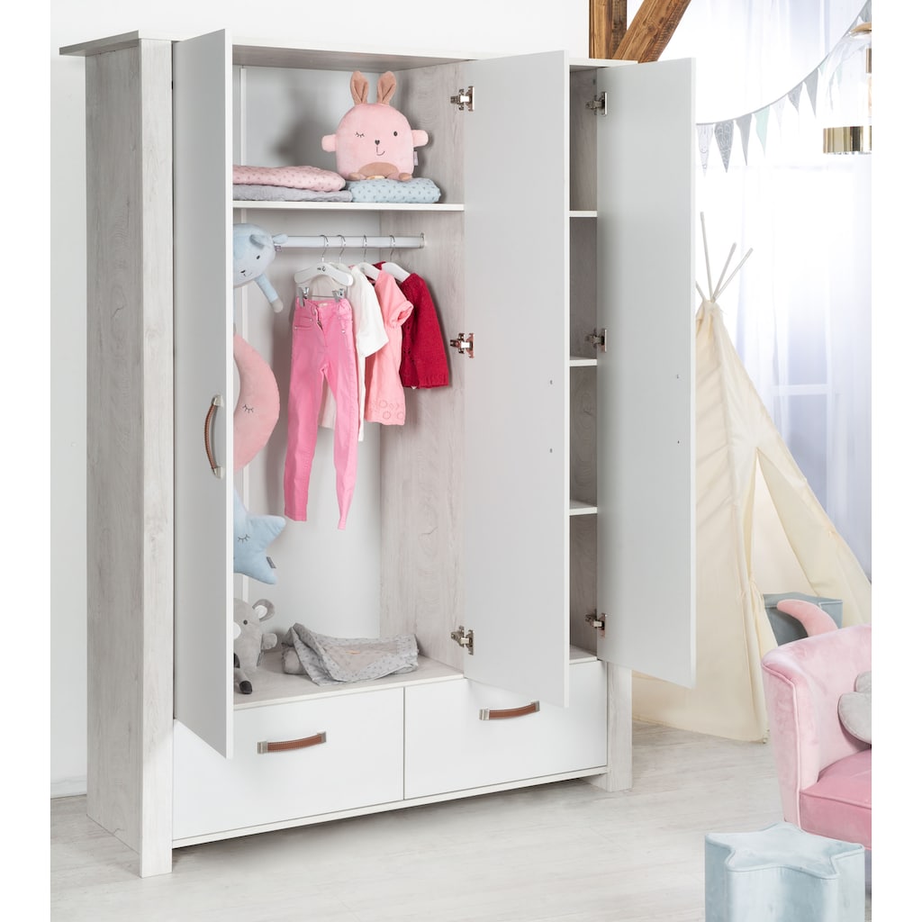 roba® Kleiderschrank »Mila, 3-türig, Kinderkleiderschrank«