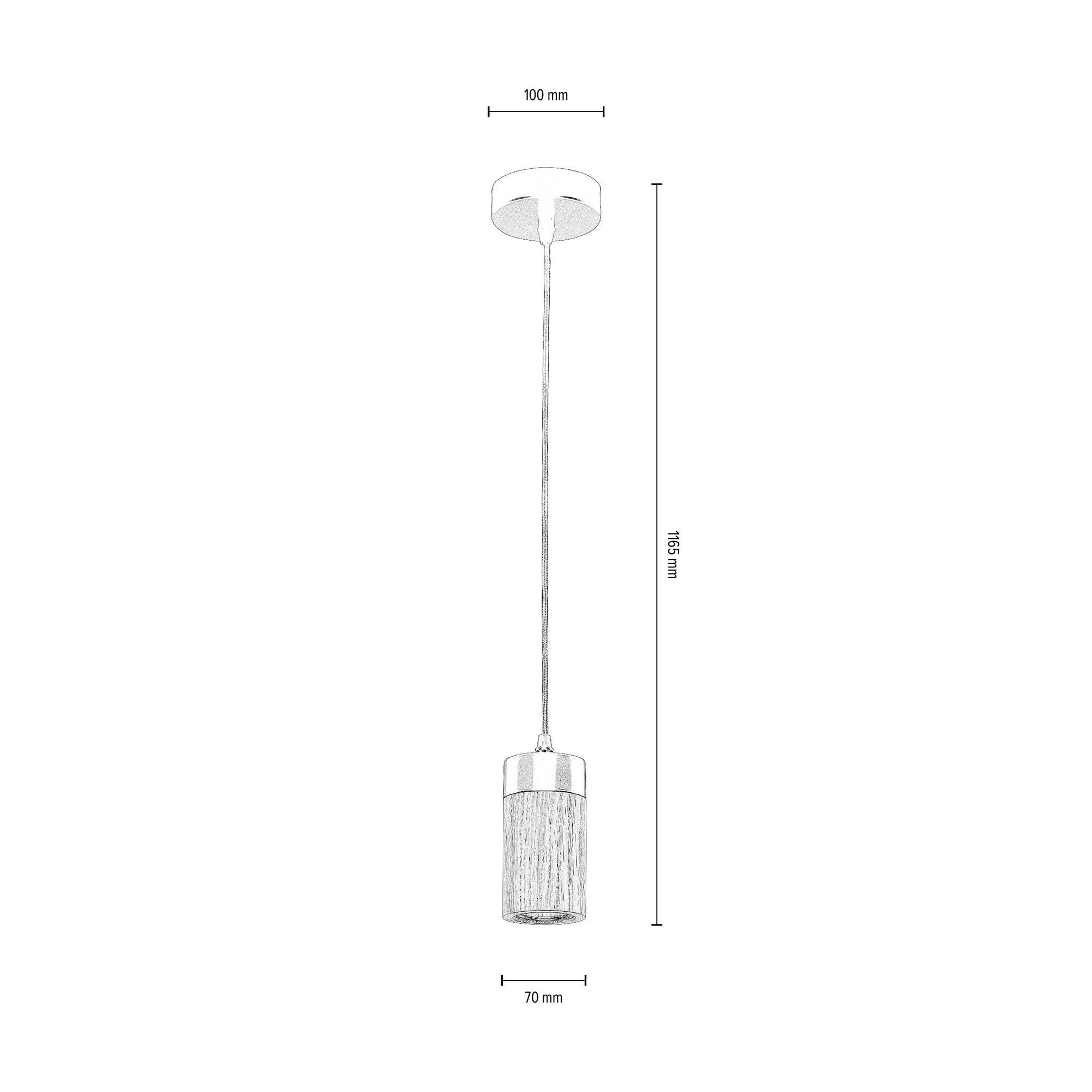 BRITOP LIGHTING Pendelleuchte »ANNICK«, 1 flammig, Leuchtmittel GU10 | LED wechselbar, Hängeleuchte, Aus edlem Eichenholz und Metall, LED-Leuchtmittel inkl.