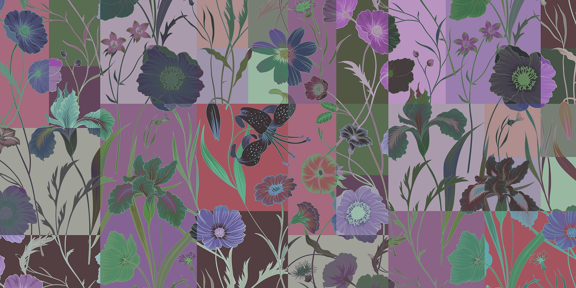living walls Fototapete "Walls by Patel Floral Patch 1" glatt Vlies, Wand, günstig online kaufen