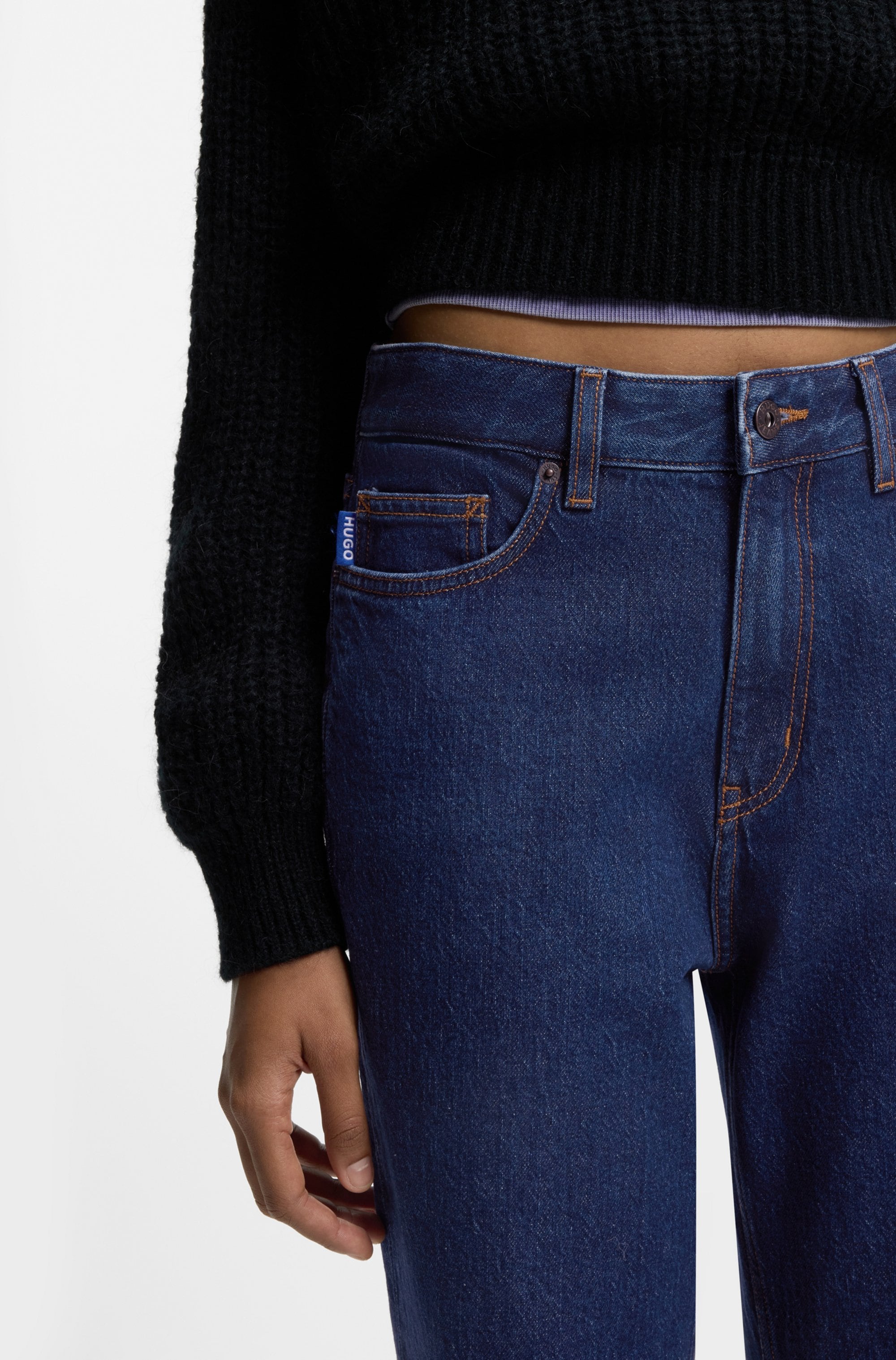 HUGO Blue Mom-Jeans »Noe«, Straight Fit Jeans mit hoher Leibhöhe