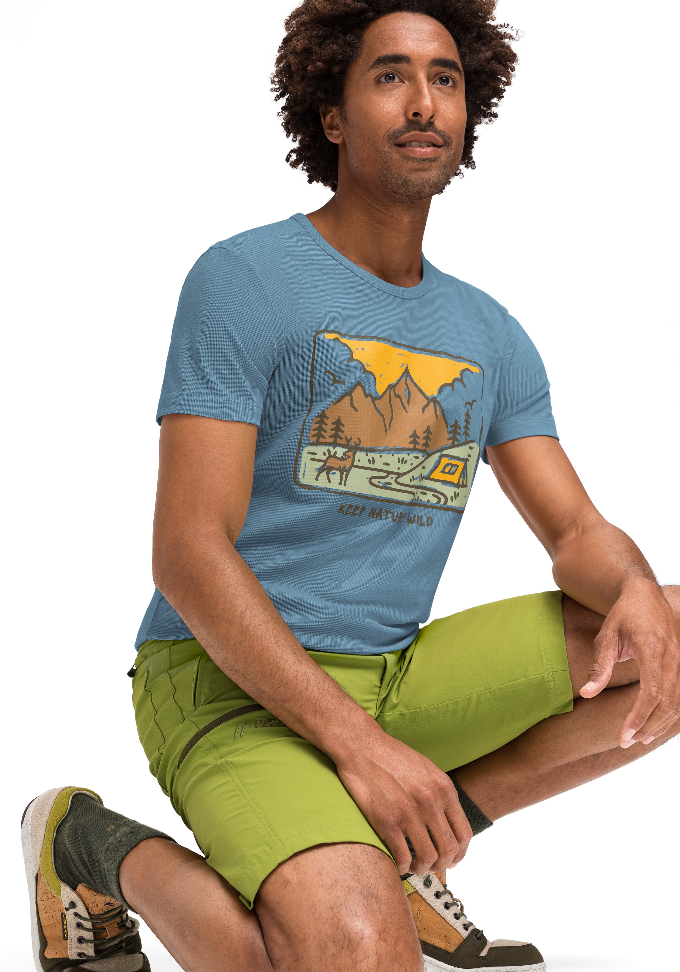 Maier Sports T-Shirt »Burgeis 16 M«, Freizeit Kurzarmshirt für Print mit Wandern Herren | ▷ kaufen und BAUR