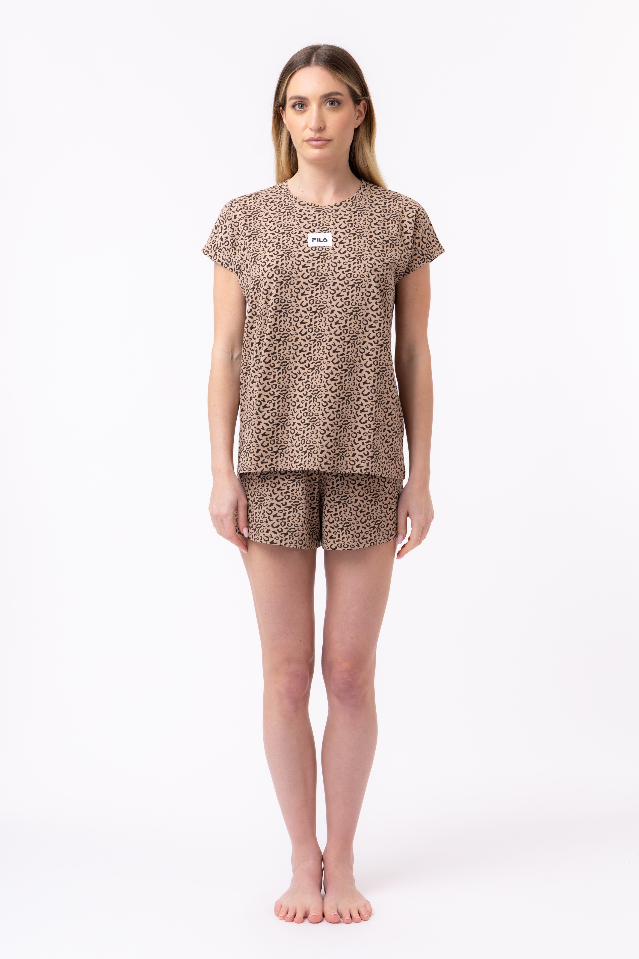 Fila Shorty 2 im Animal-Look, Baumwolle, Kurzarm günstig online kaufen