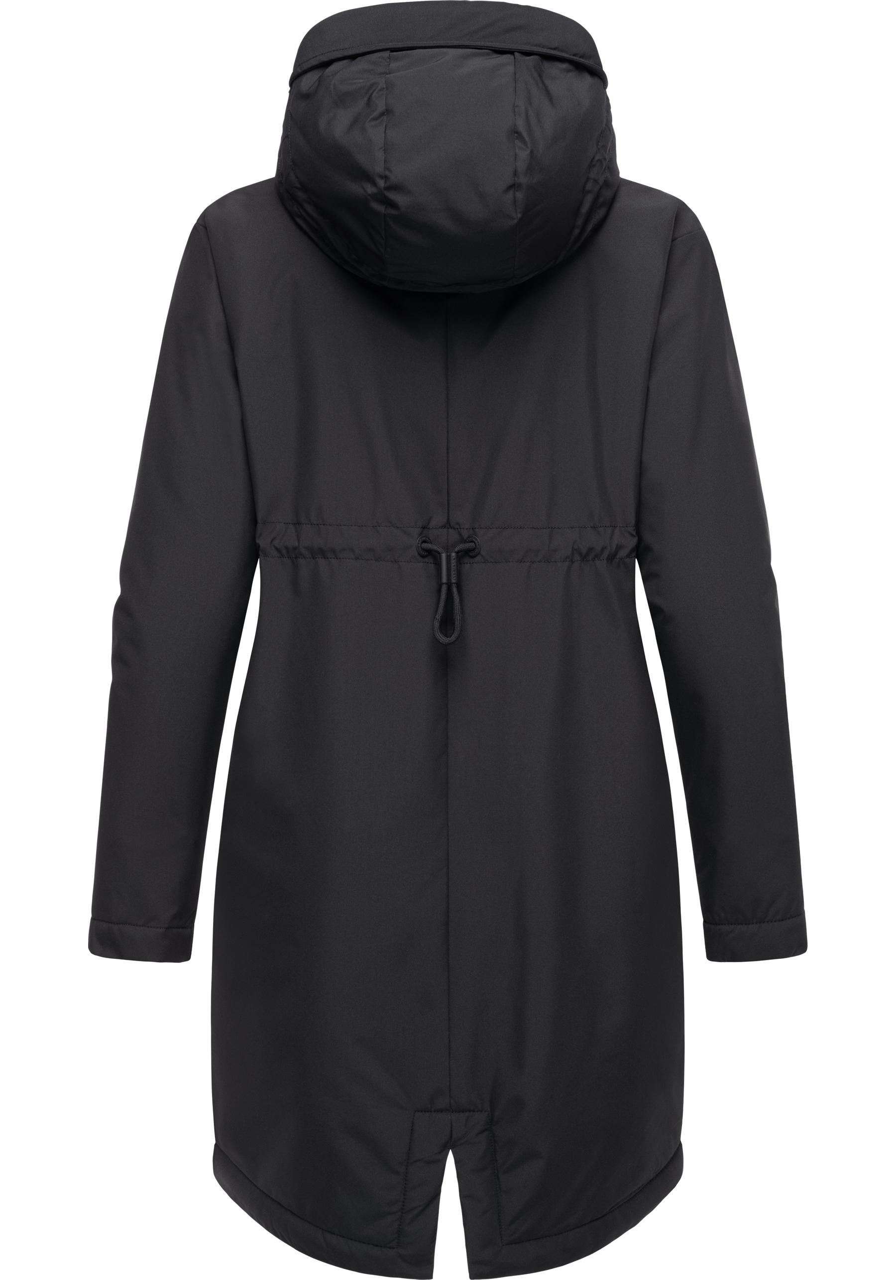 Ragwear Kurzmantel »Holstic«, Wasserdichter Damen Wintermantel mit Kunstfell am Kragen