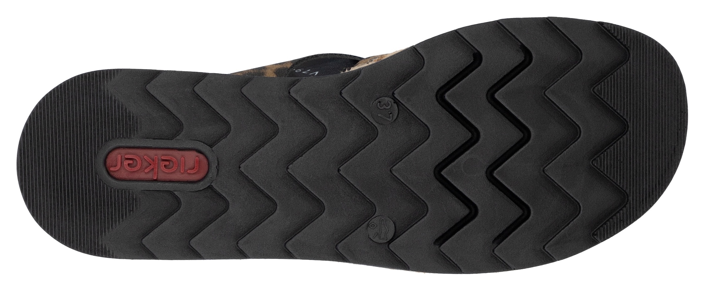 Rieker Pantolette, Keilabsatz, Sommerschuh, Schlappen mit Juteumrahmung