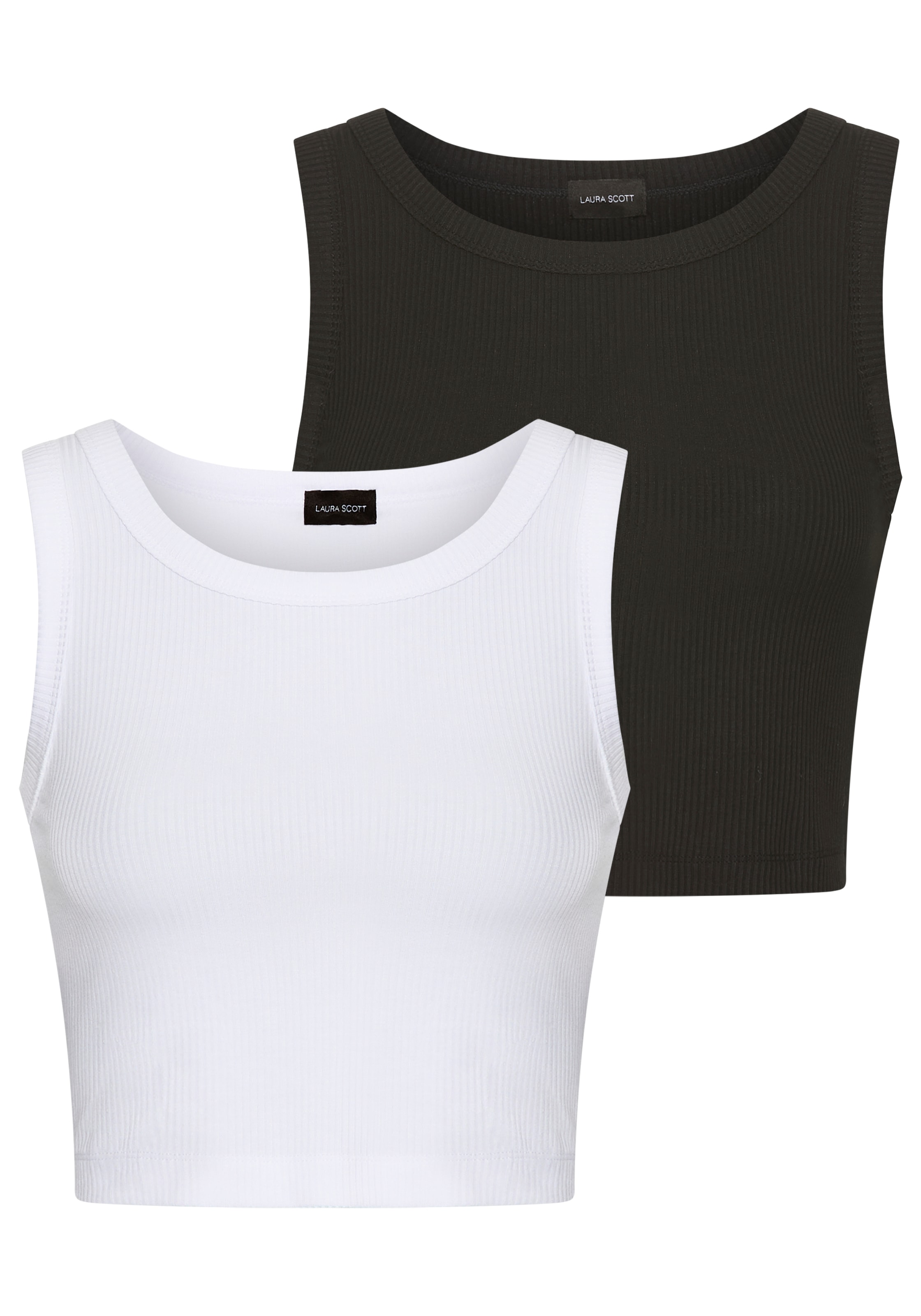 Laura Scott Crop-Top, (2-er Pack), in Rippenqualität günstig online kaufen