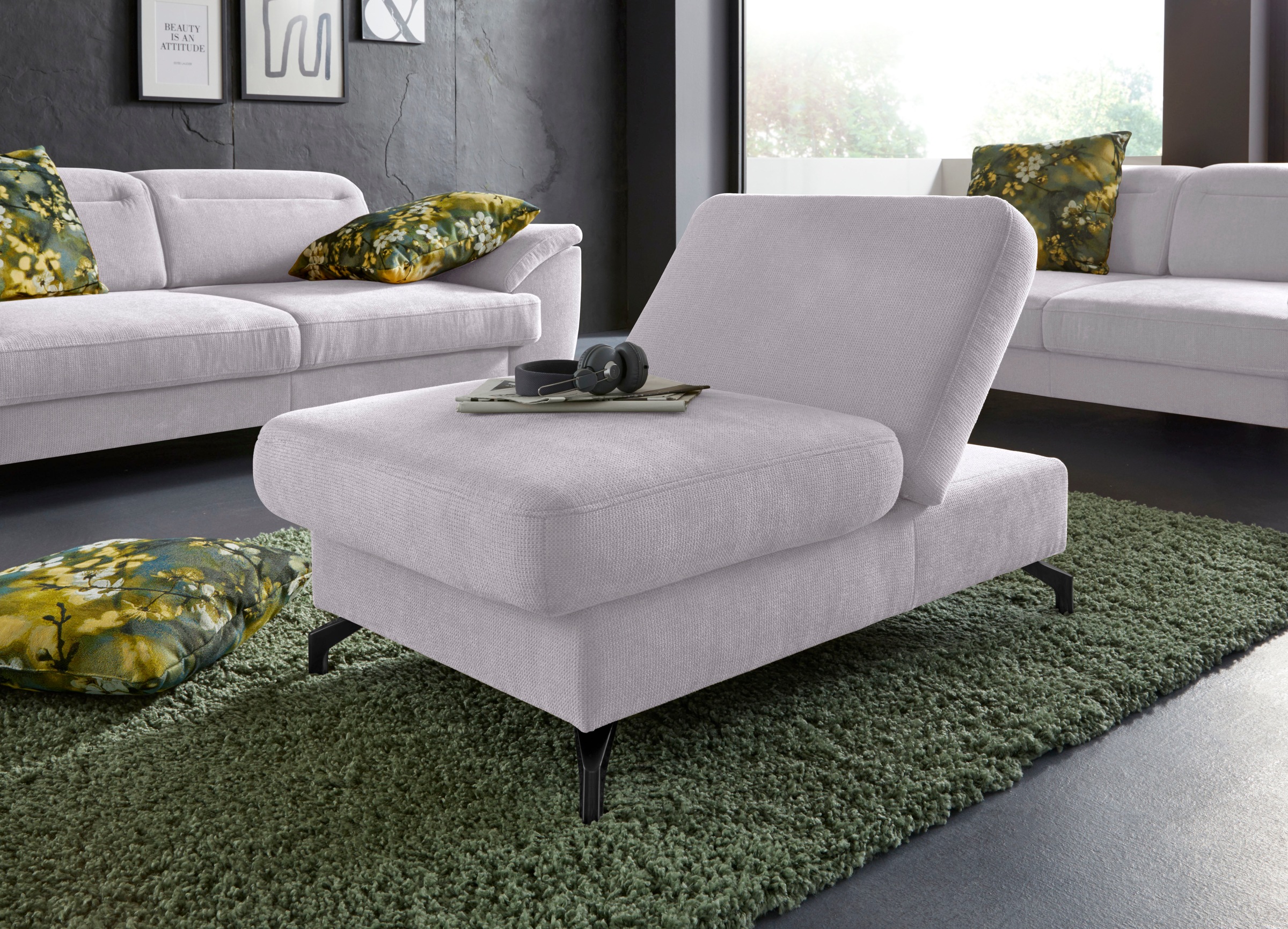 sit&more Hocker »Percy«, Fußhöhe 12 cm, mit Klappfunktion, wahlweise in 2 Fußfarben