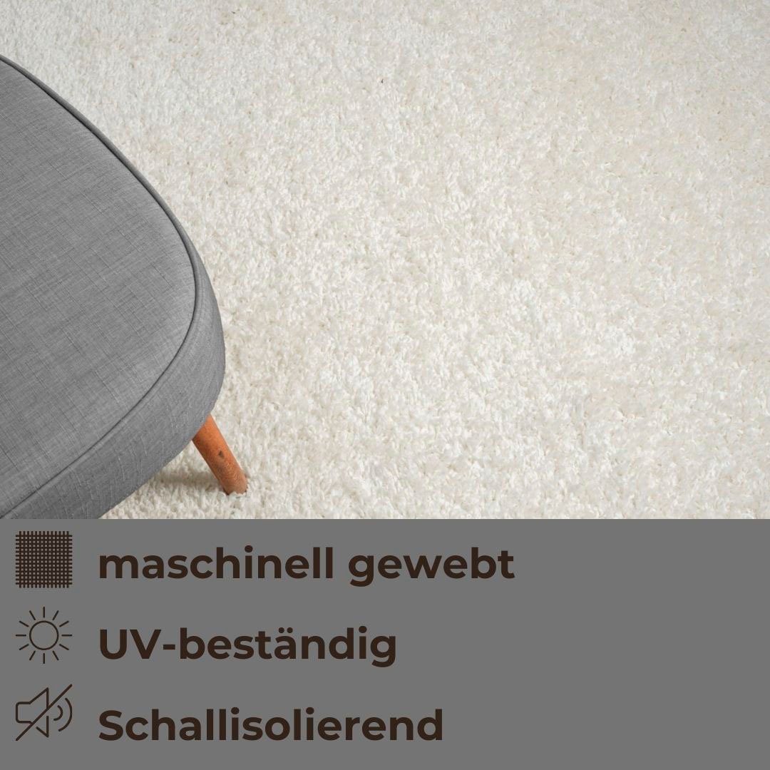 Hochflor-Teppich OTTO HOME "Banji", beige (creme), B:160cm H:37mm L:230cm, Polypropylen (PP), Teppiche, Uni Farben, weich und flauschig, auch als Läufer & in rund erhältlich 3