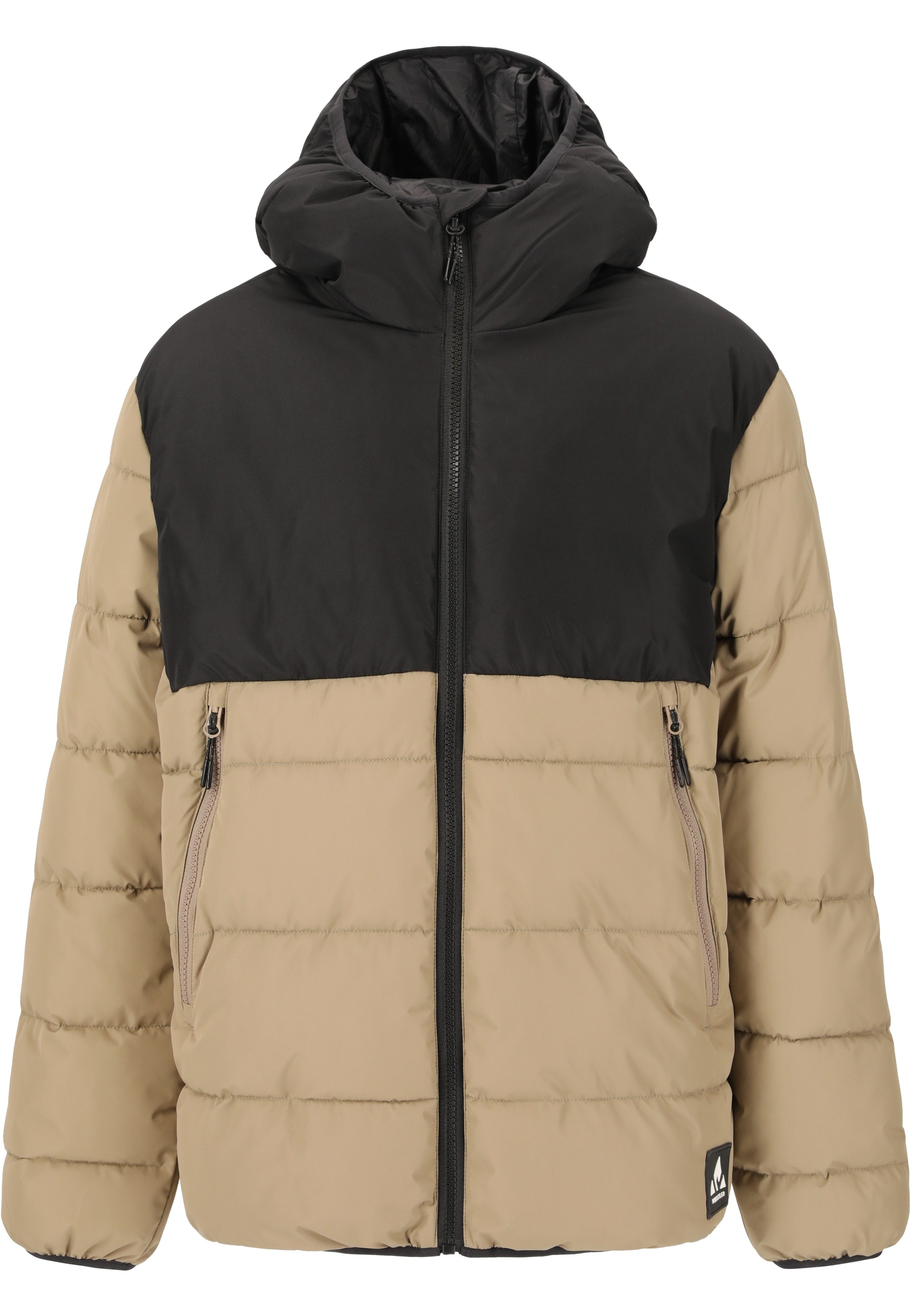 Outdoorjacke WHISTLER "Sareto", Kinder, Gr. 152, beige, schwarz, 100% Polyester, mehrfarbig, normal, ohne Ausschnitt, Jacken Outdoorjacke, mit wasserabweisender Membran und warmem Polster