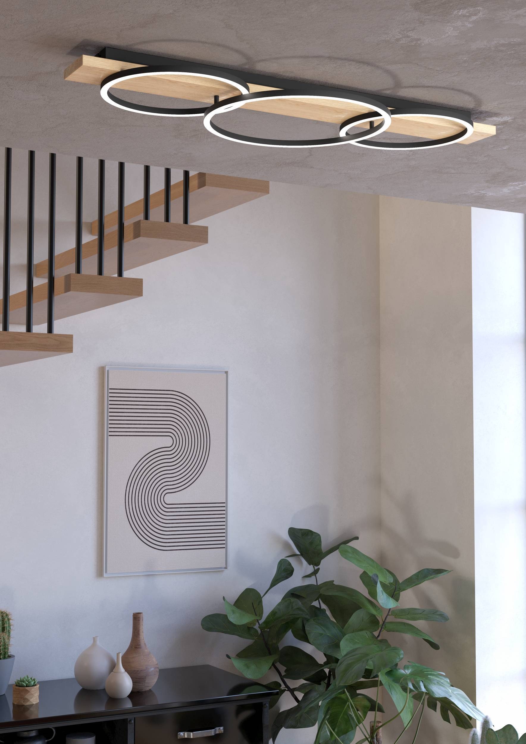 EGLO Deckenleuchte »Boyal Deckenlampe, FSC zertifiziert, Flurlampe, Wohnzimmerlampe, Lampe« LED-Modul 1 Stk. Warmweiß