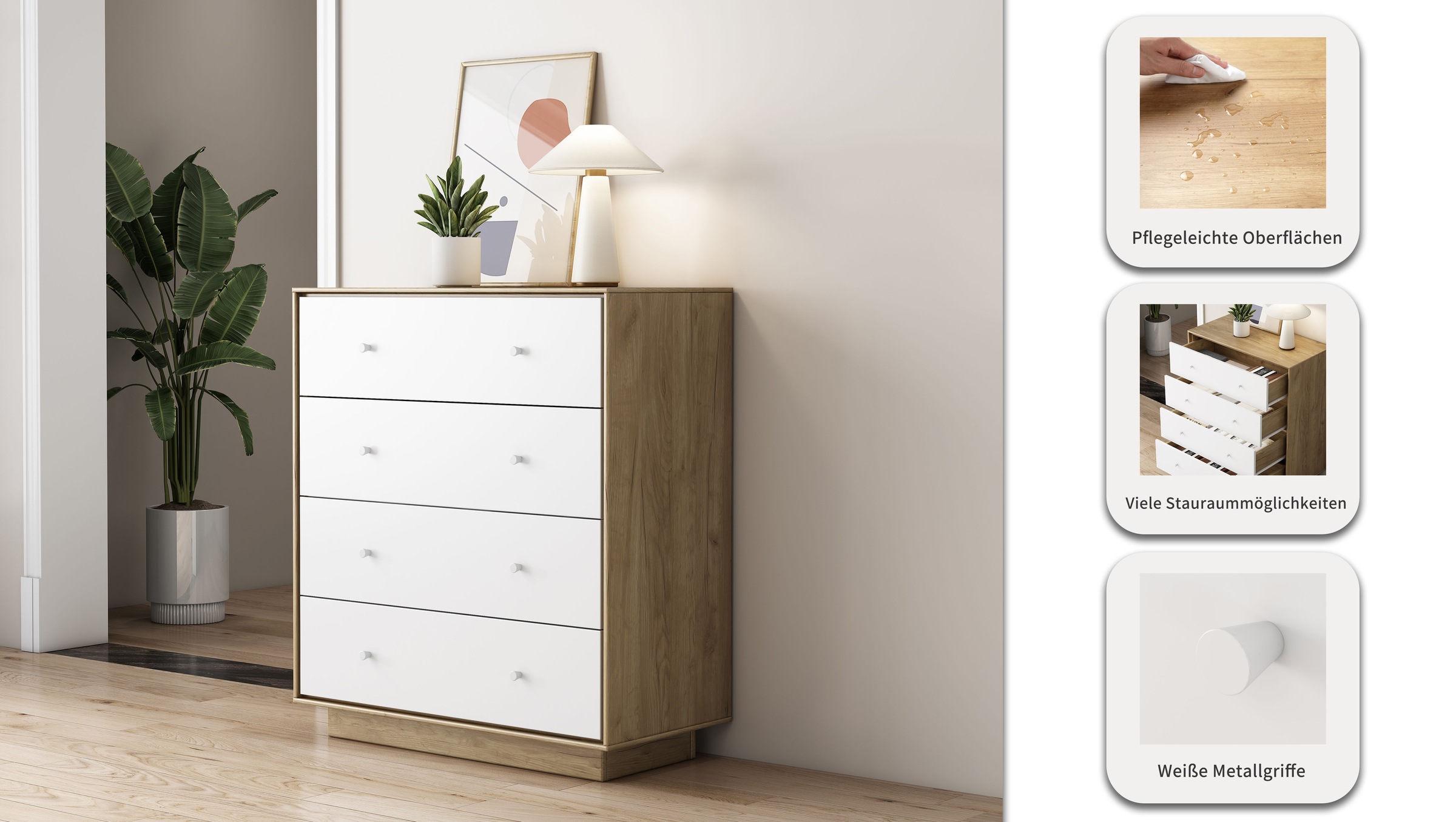 OTTO home Kommode »Blaire« kratzfeste Melaminoberfläche, ABS-Kanten und FSC-zertifiziertem Holz