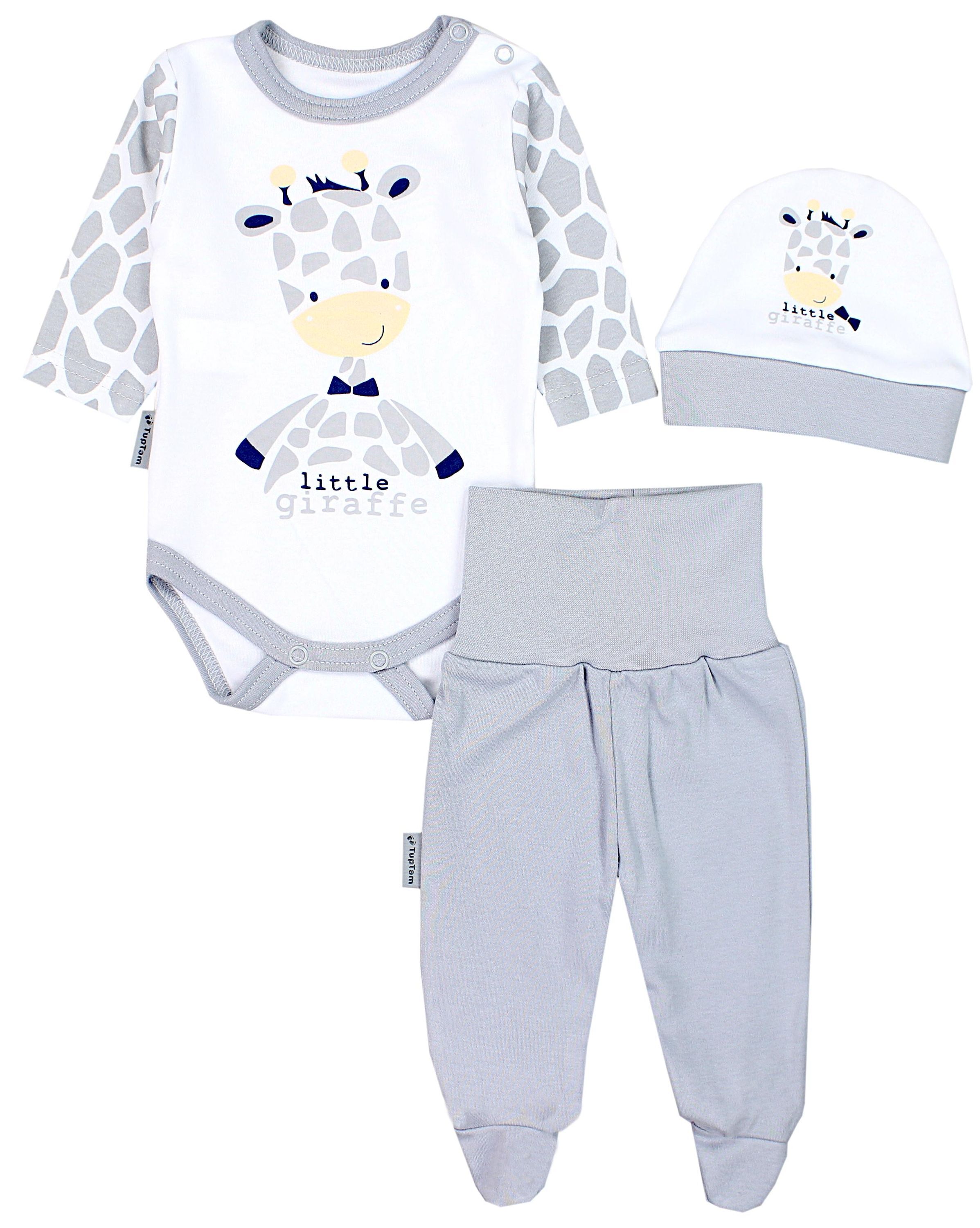 TupTam Langarmbody "Set Baby Bekleidungsset Langarmbody Hose Mütze3 teilig"